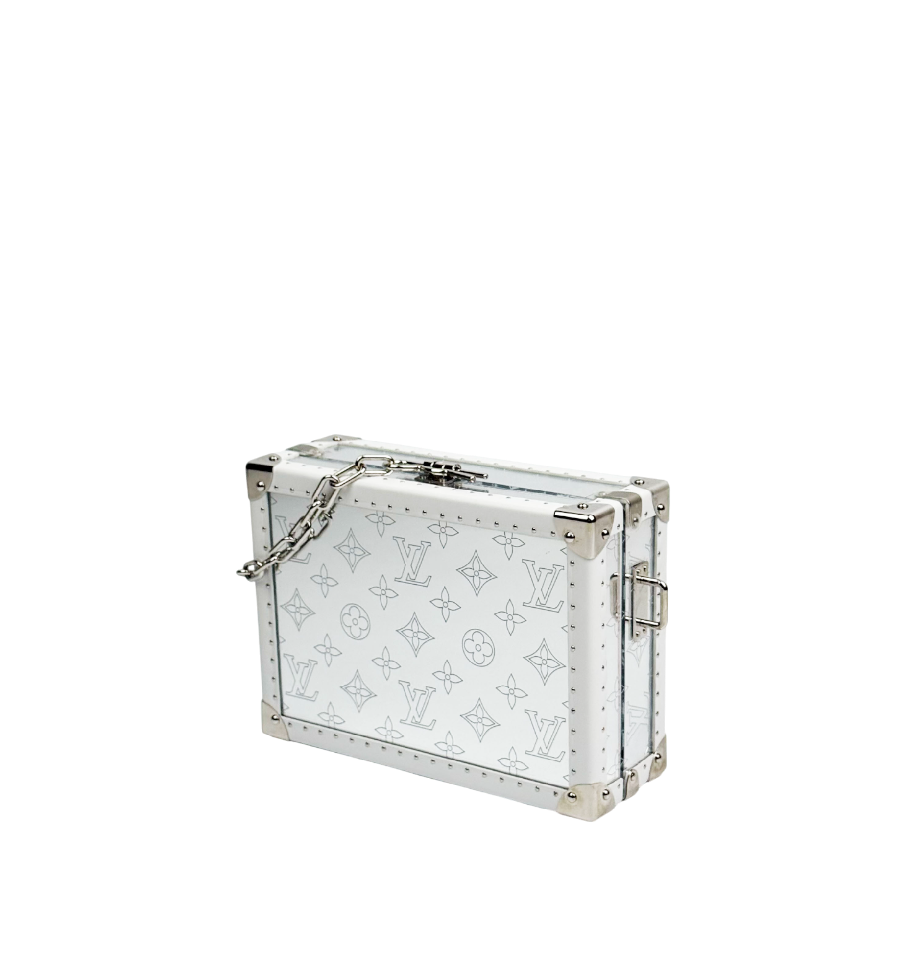 Louis Vuitton White Mirror Monogram Trunk