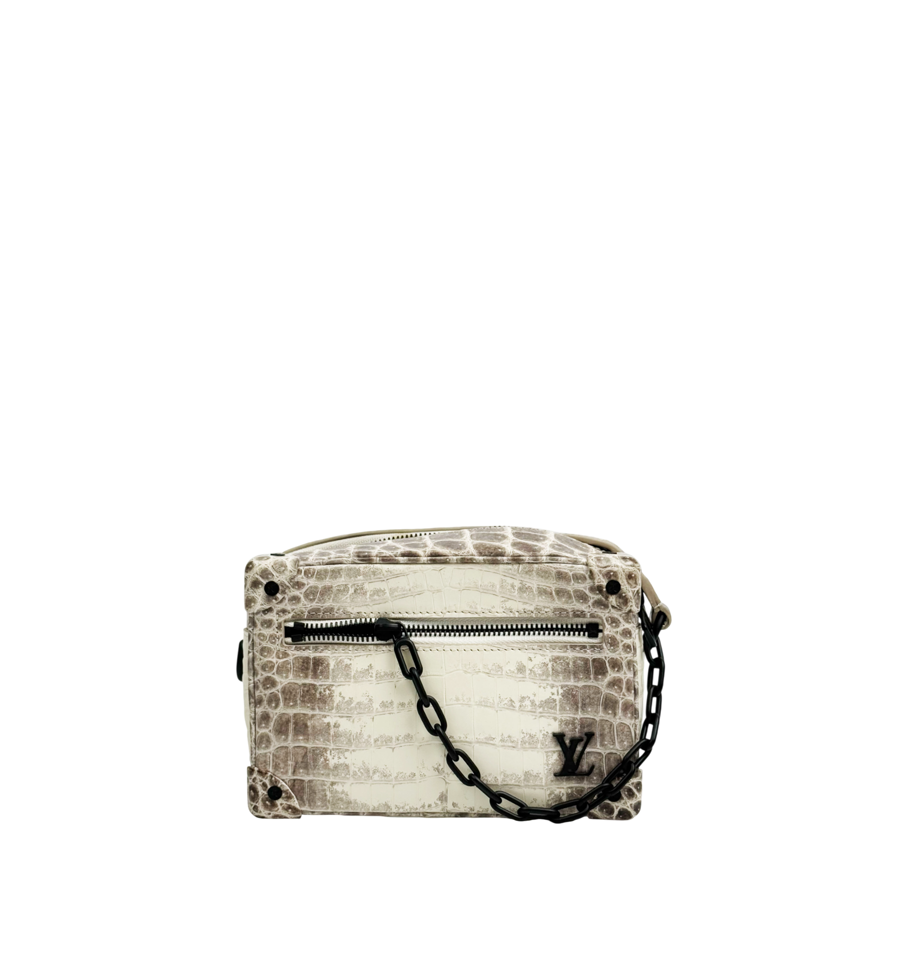 Louis Vuitton x Virgil Abloh Sahara Himalayan Crocodile Mini Soft Trunk Black Hardware