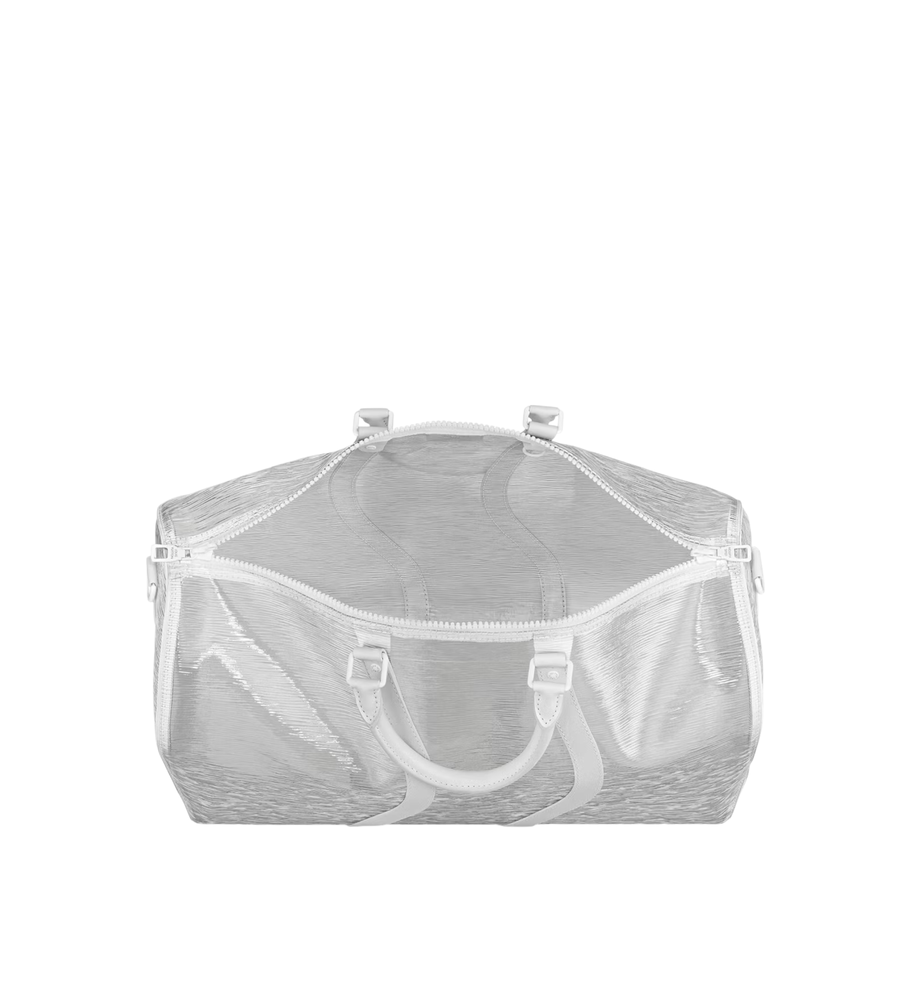 Virgil Abloh White Epi Leather Keepall Bandoulière Wavy 50 White Hardware, 2020