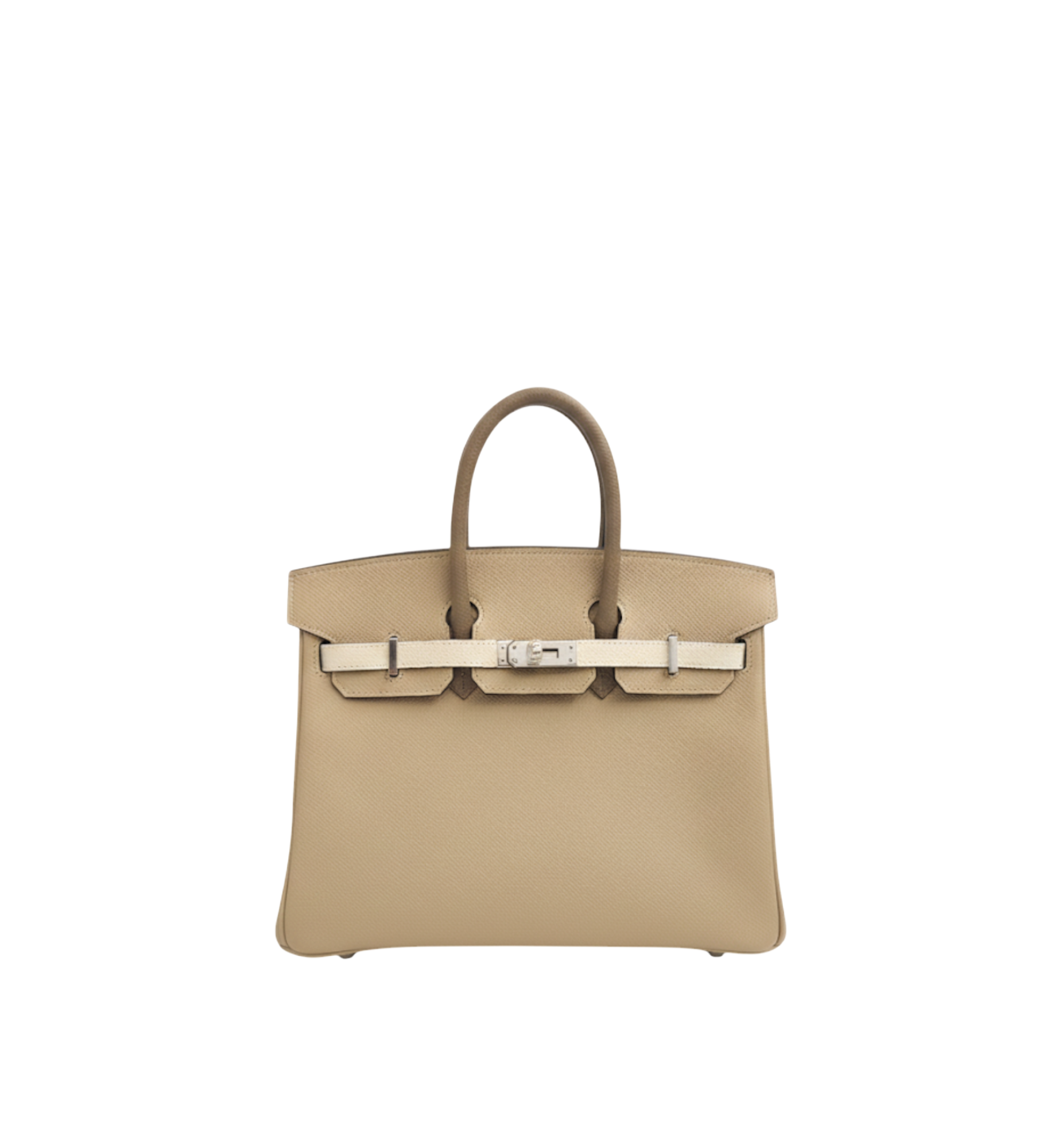 Hermès Birkin 25 Tricolor Craie Trench Etoupe PHW