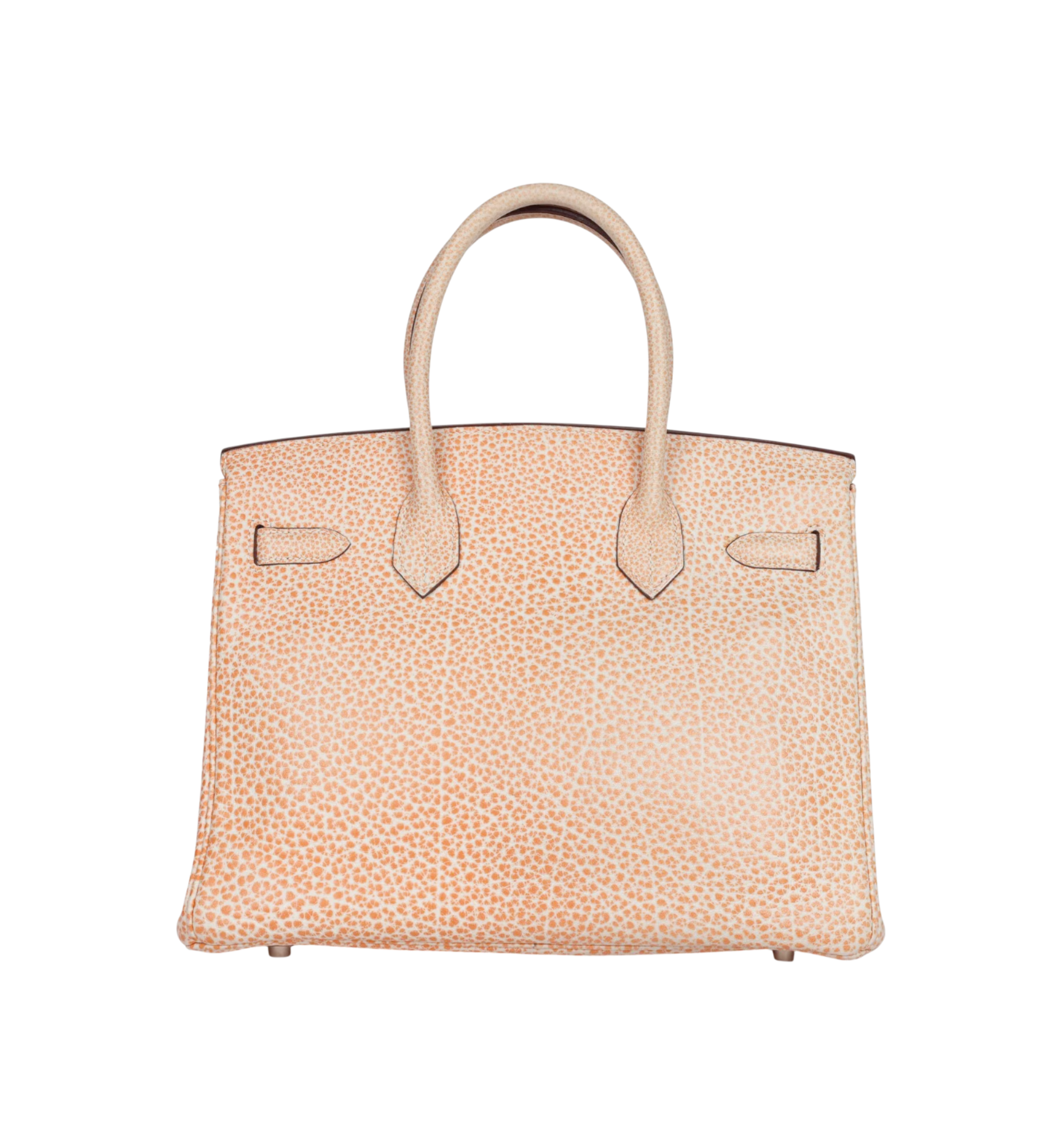 Hermès Birkin 30 Orange Dalmatian Buffalo Palladium Hardware