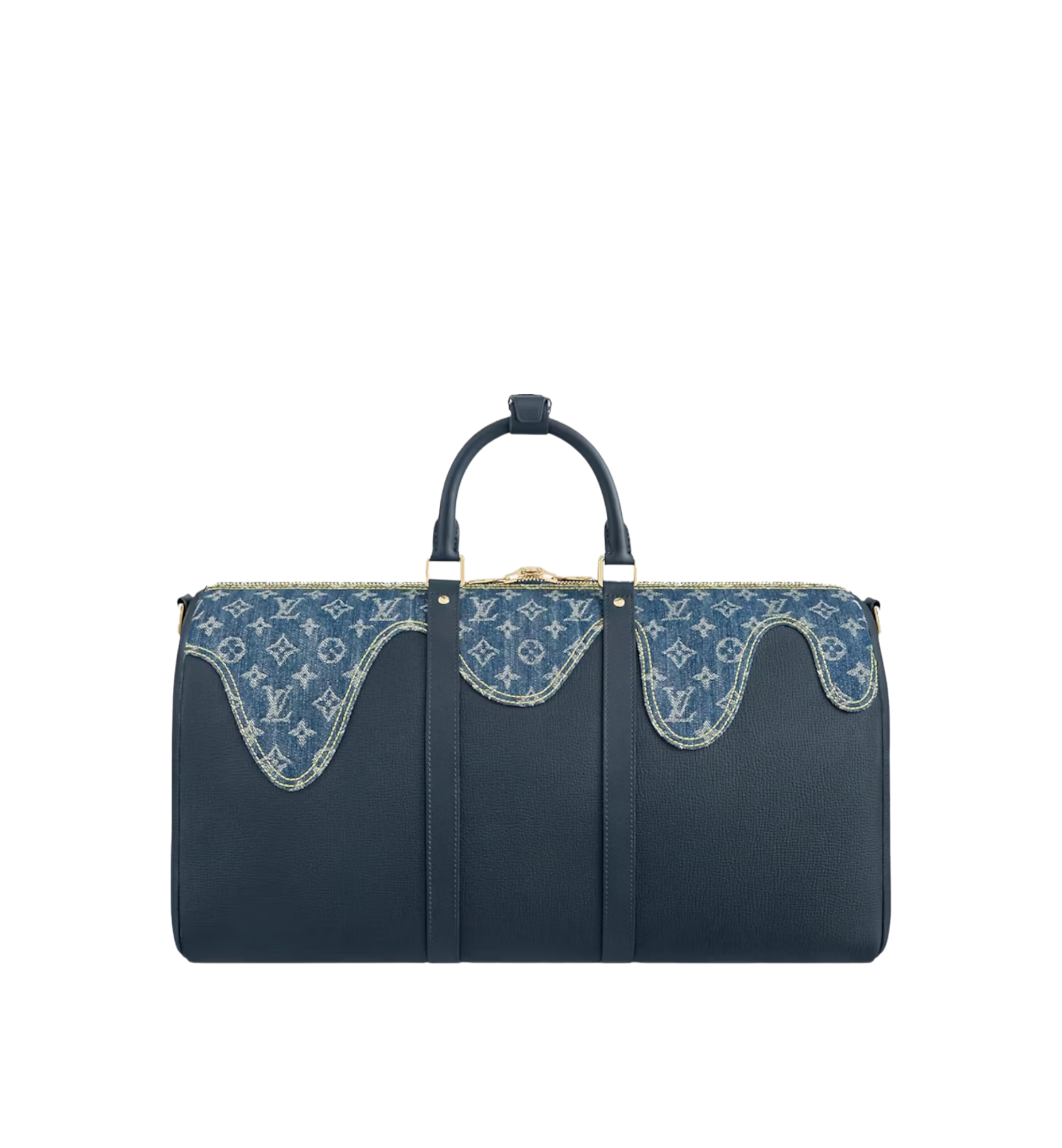 LOUIS VUITTON VIRGIL ABLOH NIGO BLUE MONOGRAM DENIM DRIP & TAURILLON KEEPALL BANDOULIÈRE 50 LIMITED EDITION