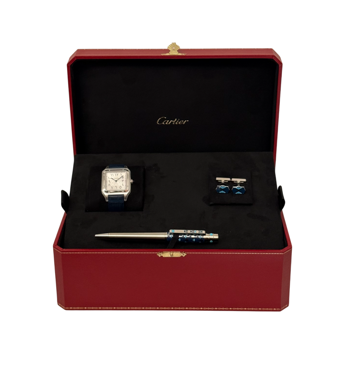 Cartier Men Gift Box with Watch | Cufflinks | Pen
