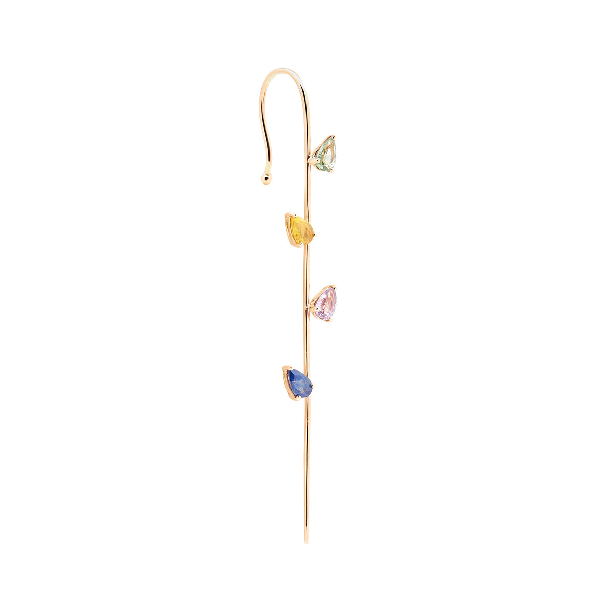 Long Ear Cuff - Sapphires
