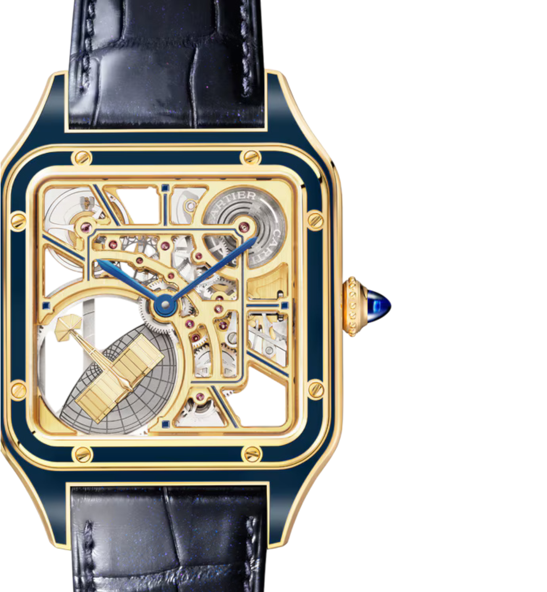 Santos-Dumont Skeleton Watch with micro-rotor Ref. WHSA0031 - Large