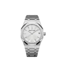 Audemars Piguet Royal Oak Stainless Steel 41Mm Silver Toned Dial Men'S Watch