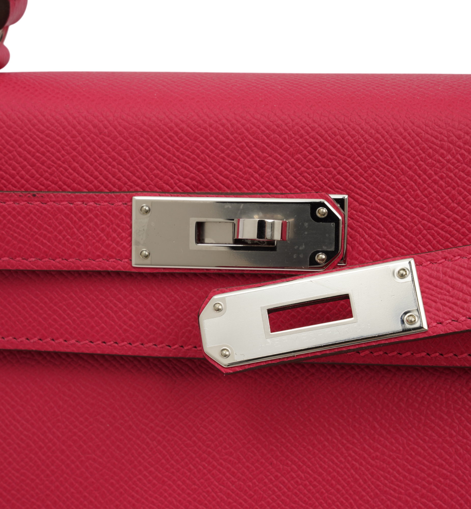 Hermès Kelly 28 Sellier Rose Extreme (I6) Epsom PHW