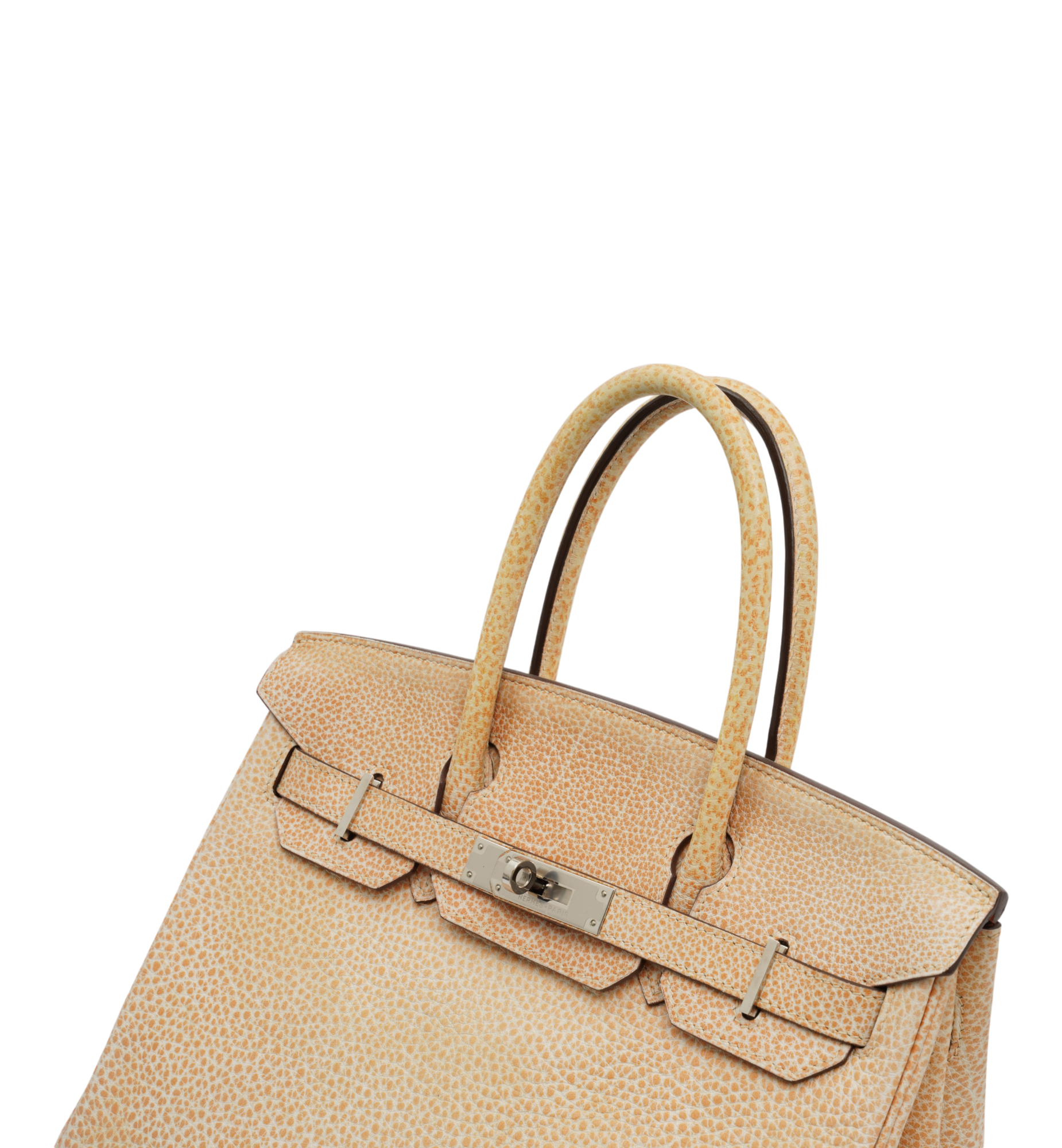 Hermès Birkin 30 Orange Dalmatian Buffalo Palladium Hardware