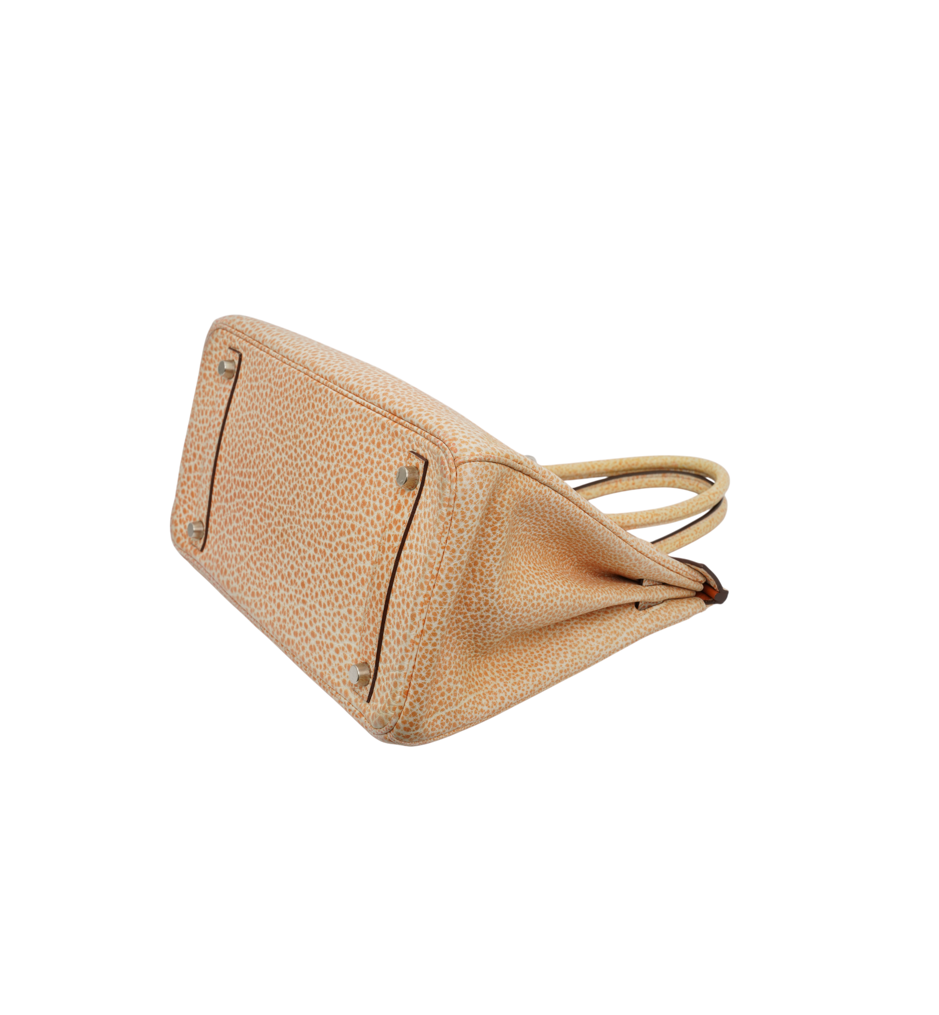 Hermès Birkin 30 Orange Dalmatian Buffalo Palladium Hardware