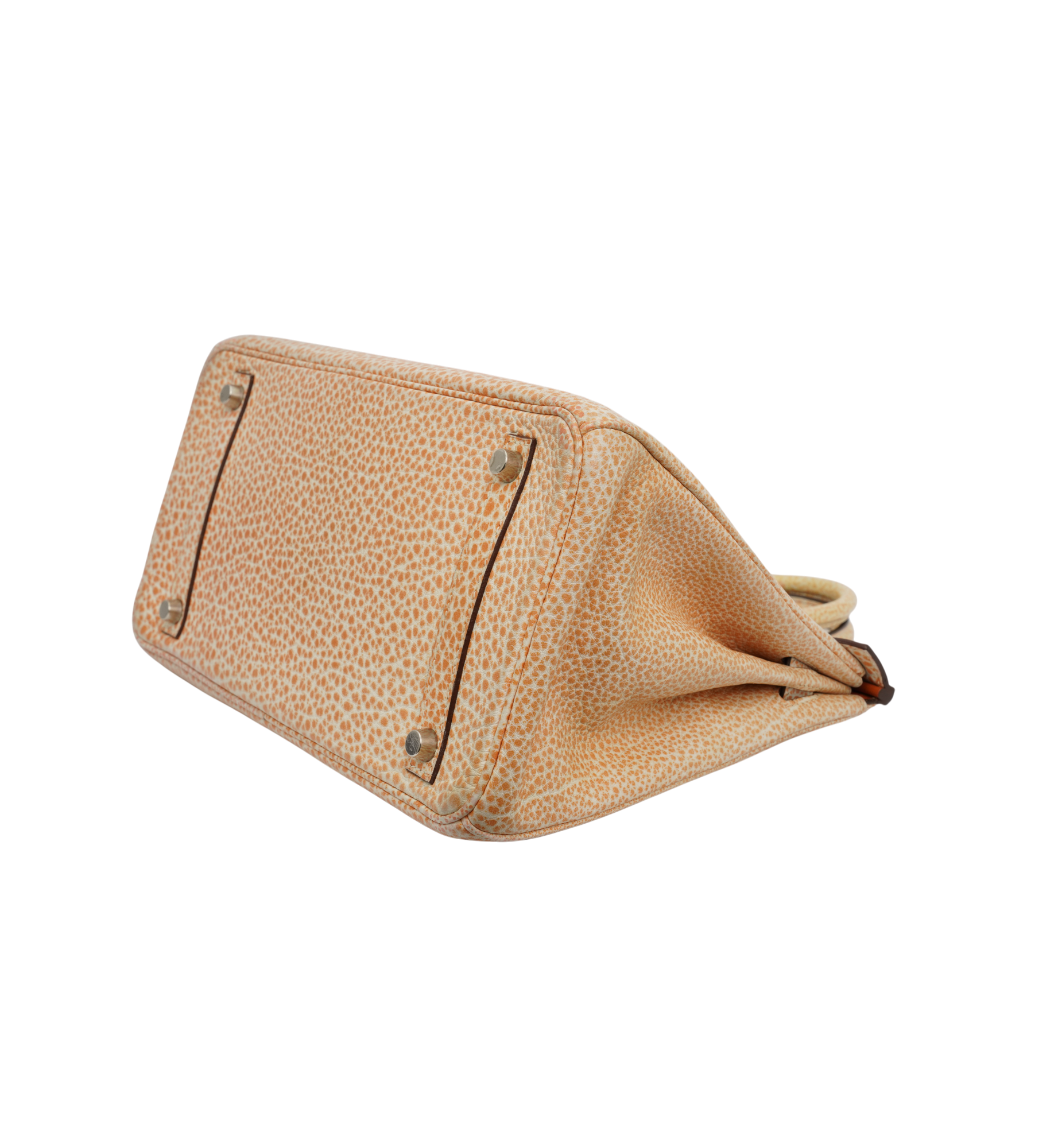 Hermès Birkin 30 Orange Dalmatian Buffalo Palladium Hardware