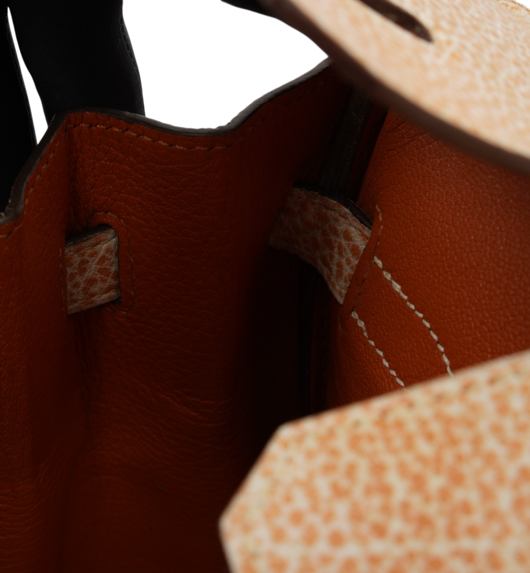 Hermès Birkin 30 Orange Dalmatian Buffalo Palladium Hardware