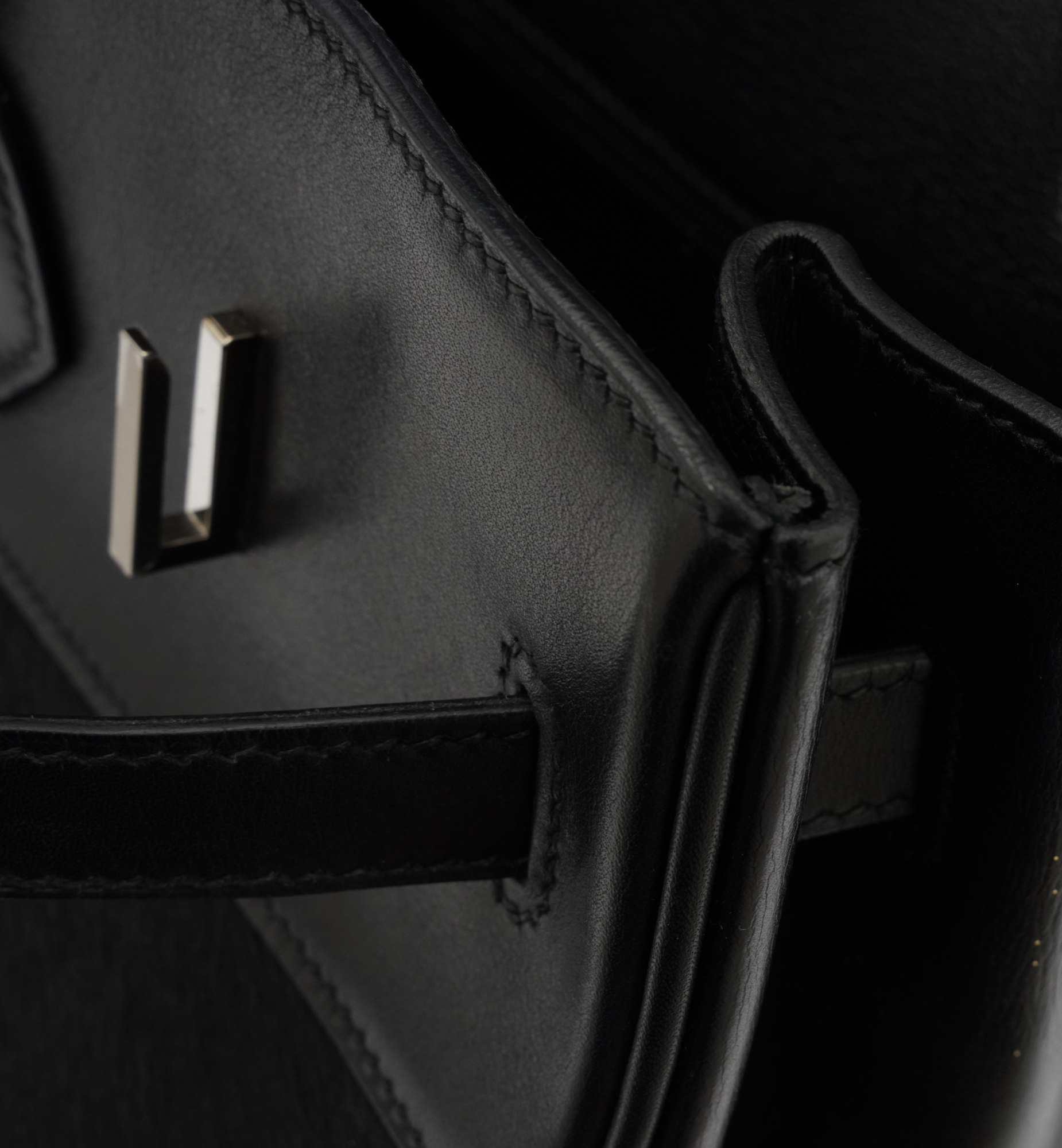 HERMÈS Special Edition Birkin Troika 35 Handbag in Black Evercalf Leather and Veau Troika leather with PHW