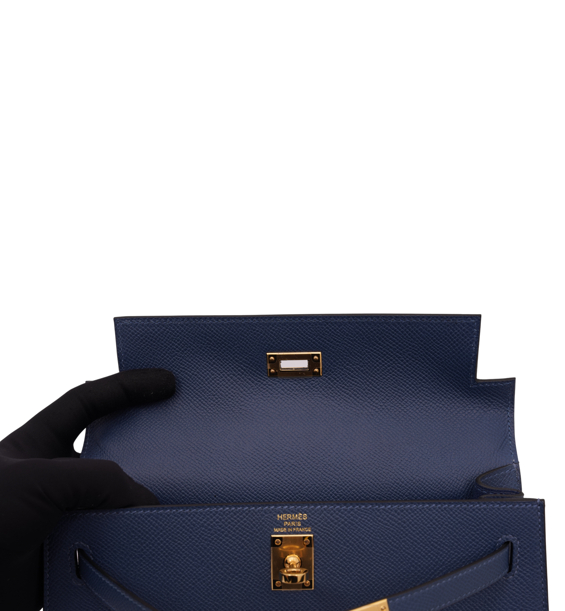 Hermès Kelly 25 Sellier Epsom Deep Blue (S4) GHW