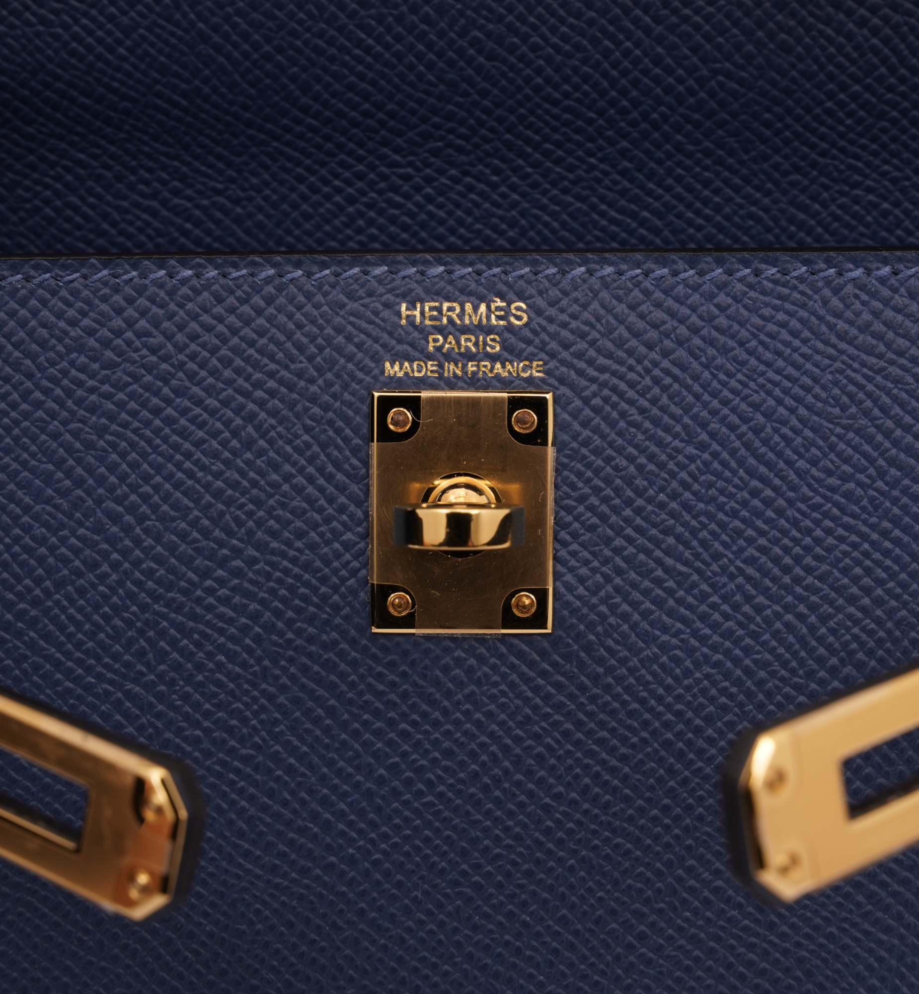 Hermès Kelly 25 Sellier Epsom Deep Blue (S4) GHW
