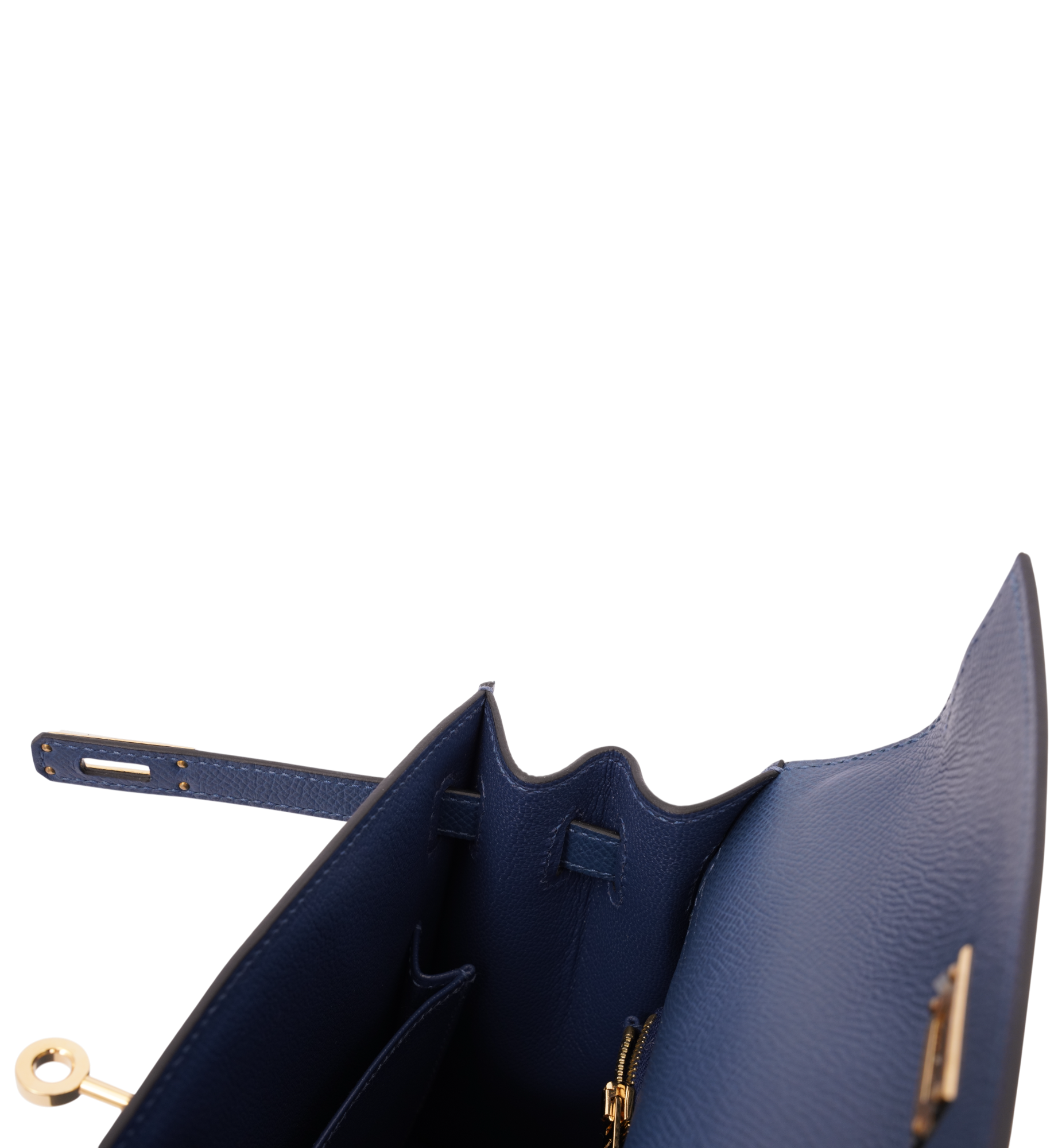 Hermès Kelly 25 Sellier Epsom Deep Blue (S4) GHW