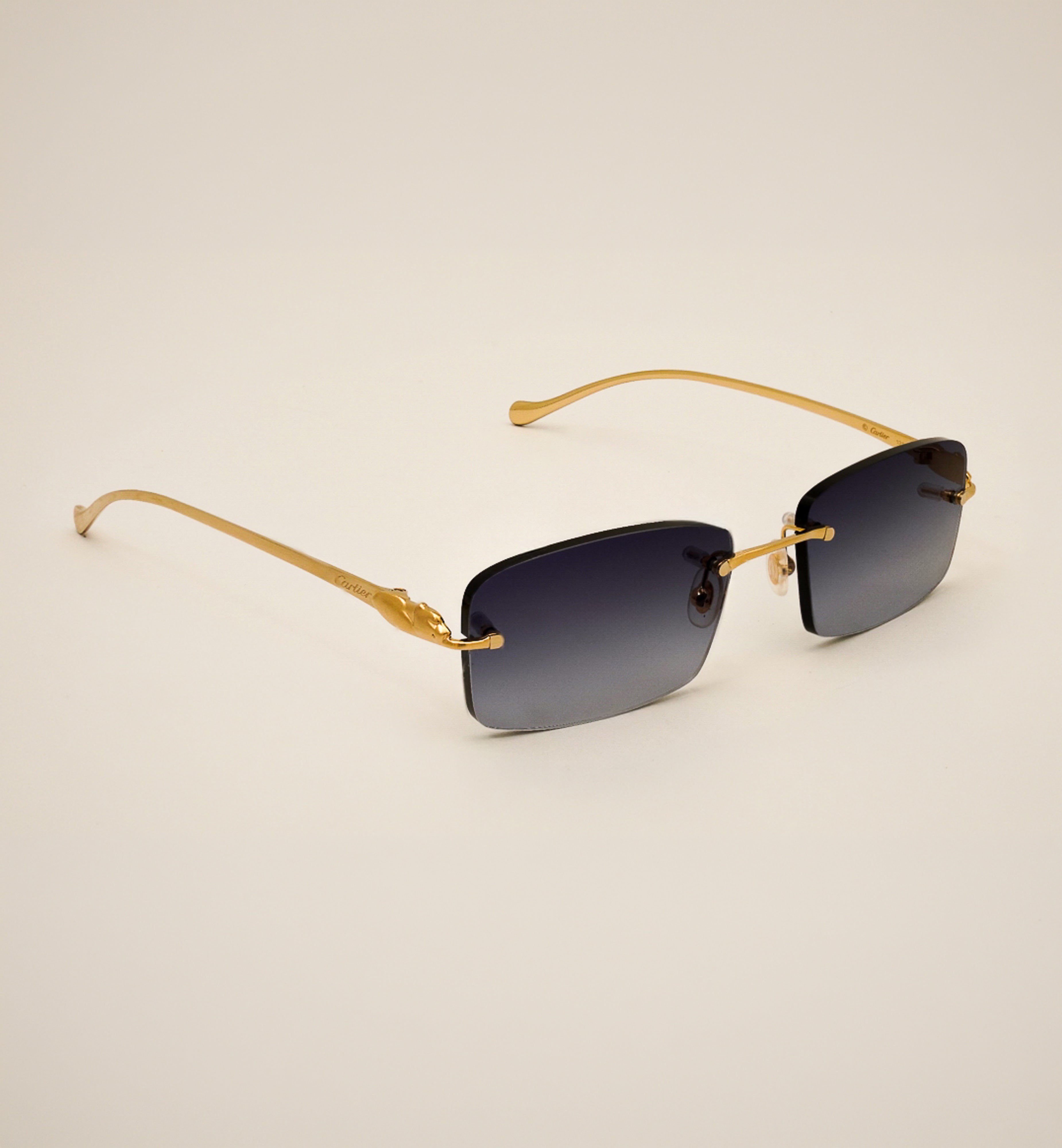 Cartier Sunglasses CT0061O-002 Panthere 2D Gold Grey Lens