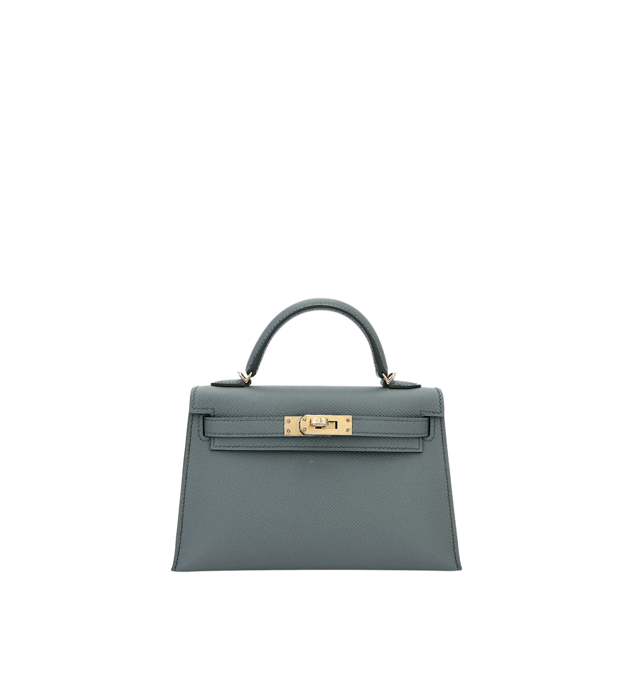 Hermès Kelly Mini Vert Amande Epsom Permabrass Hardware