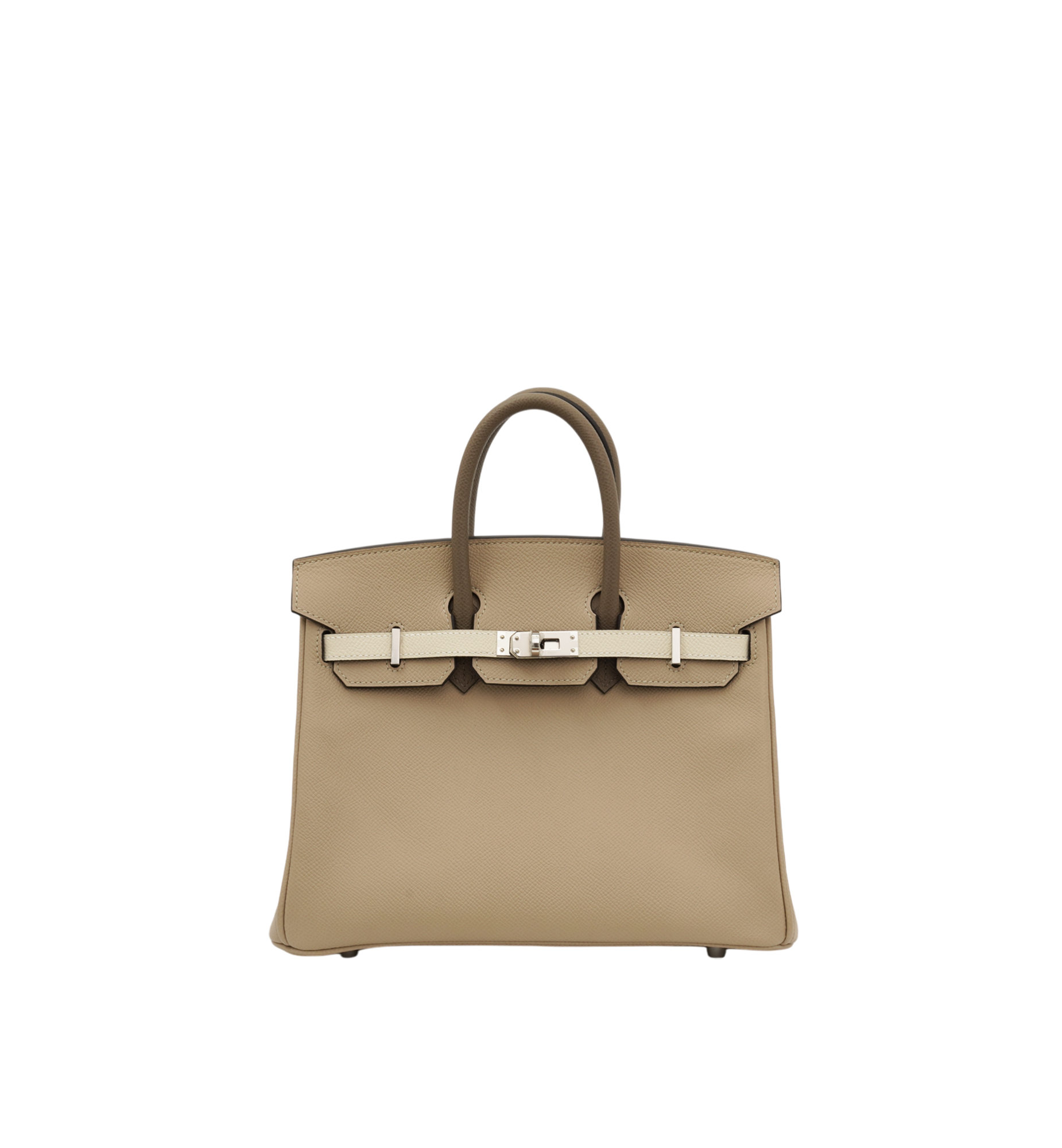 Hermès Birkin 25 Tricolor Craie Trench Etoupe PHW