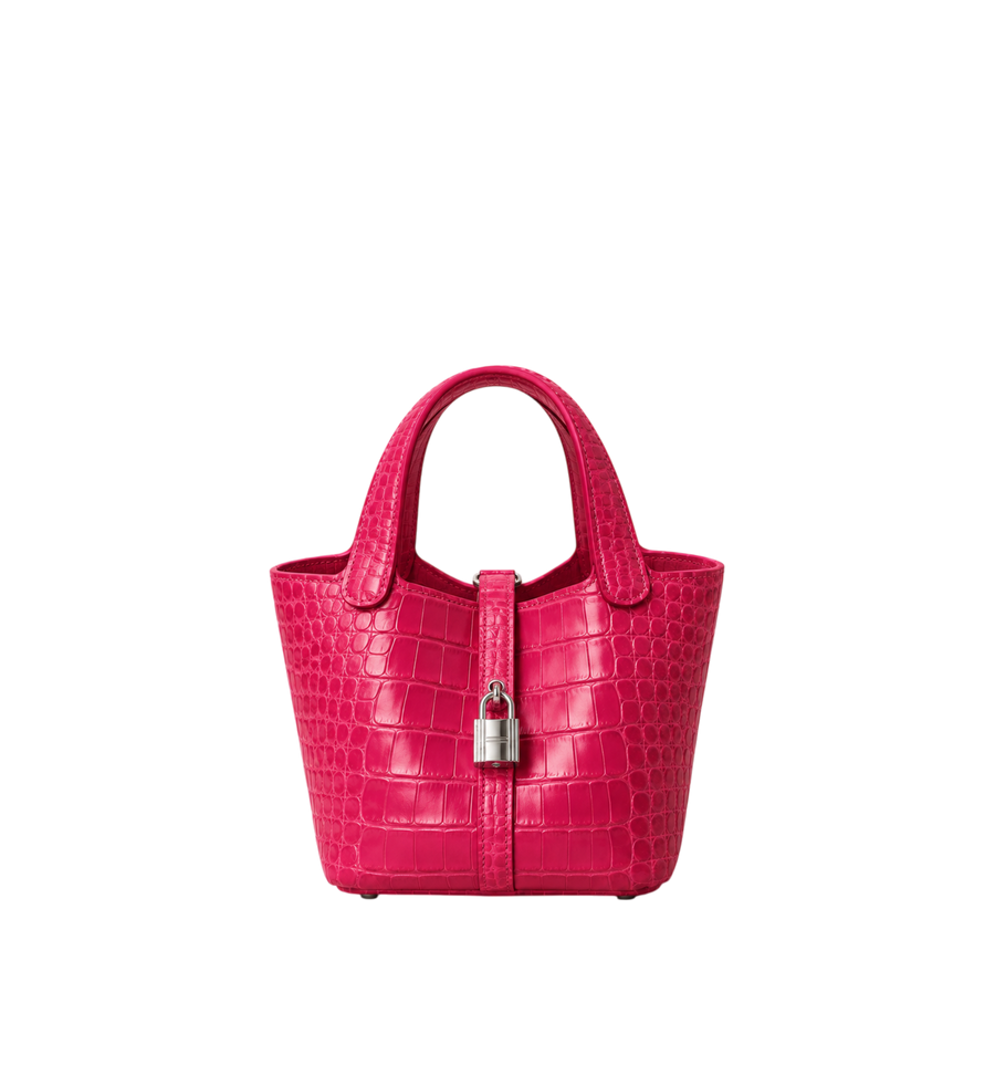 Hermès Picotin Micro Alligator Mississipiensis Rose Extreme (I6)