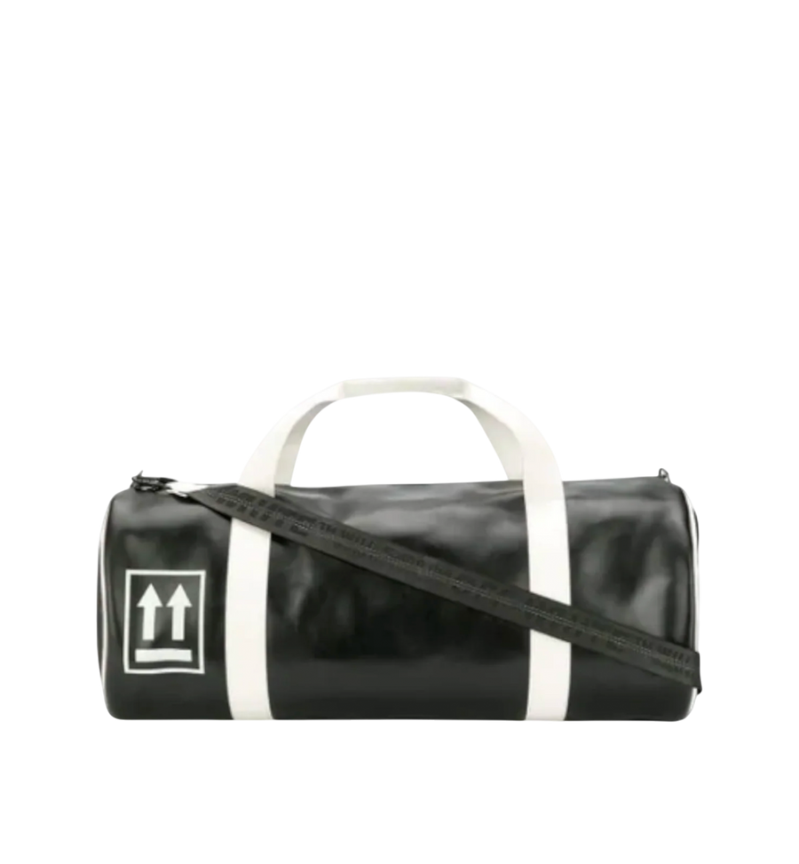OFF-WHITE ARROW LOGO DUFFLE BAG IN BLACK