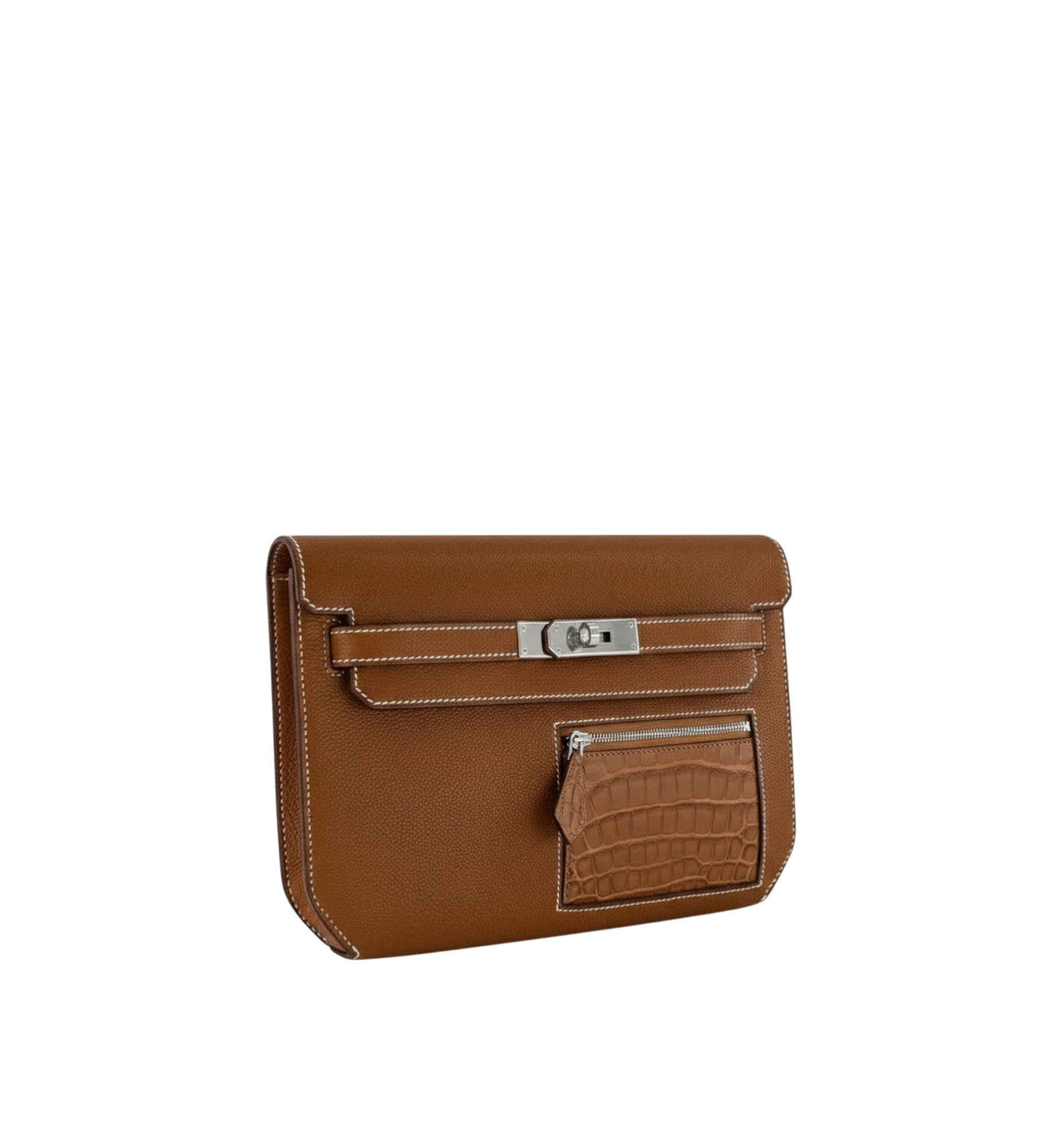 Hermès Kelly Depeche 25 Gold Barenia Faubourg & Alligator Matte