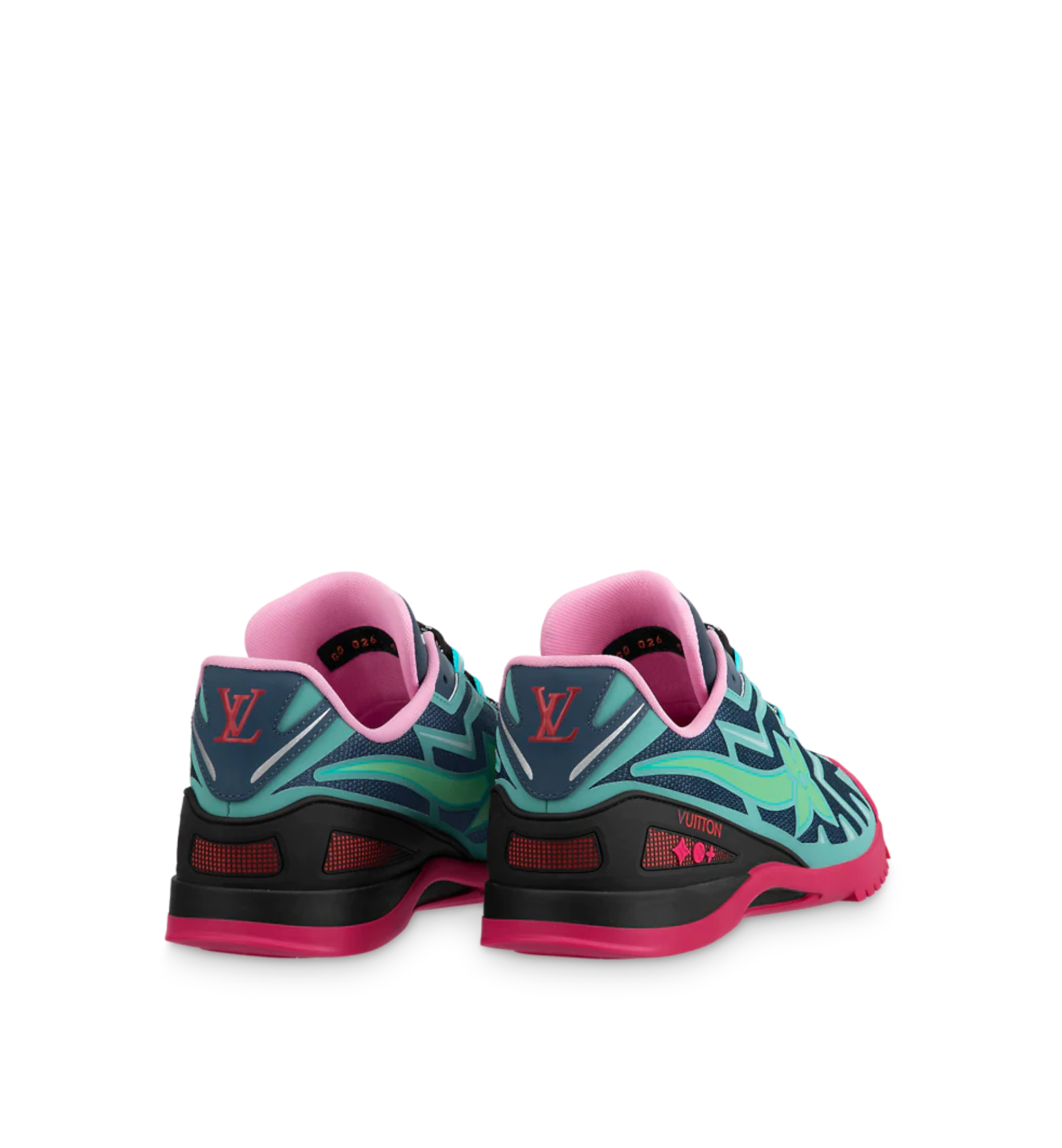 LOUIS VUITTON SPRINTER SNEAKERS FLUO GREEN NAVY AND PINK MEN