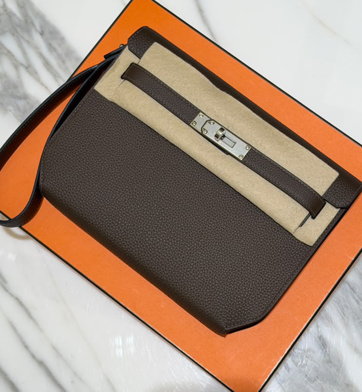 Hermès Kelly Dépêches 25 Ecrce Togo PHW