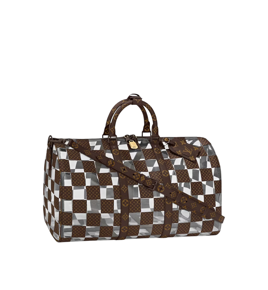Louis Vuitton Keepall Bandouliere 50 Monogram Chess Brown/Clear
