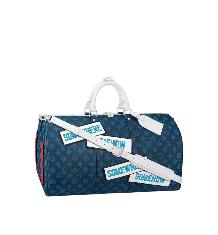 Louis Vuitton Keepall Bandouliere 50 Monogram Blue