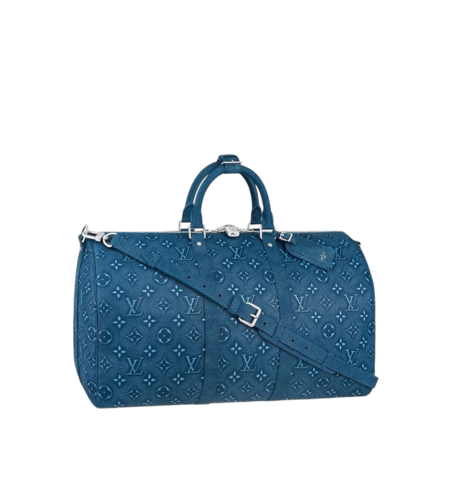 Louis Vuitton Keepall Bandoulière 50 Cow Leather Blue