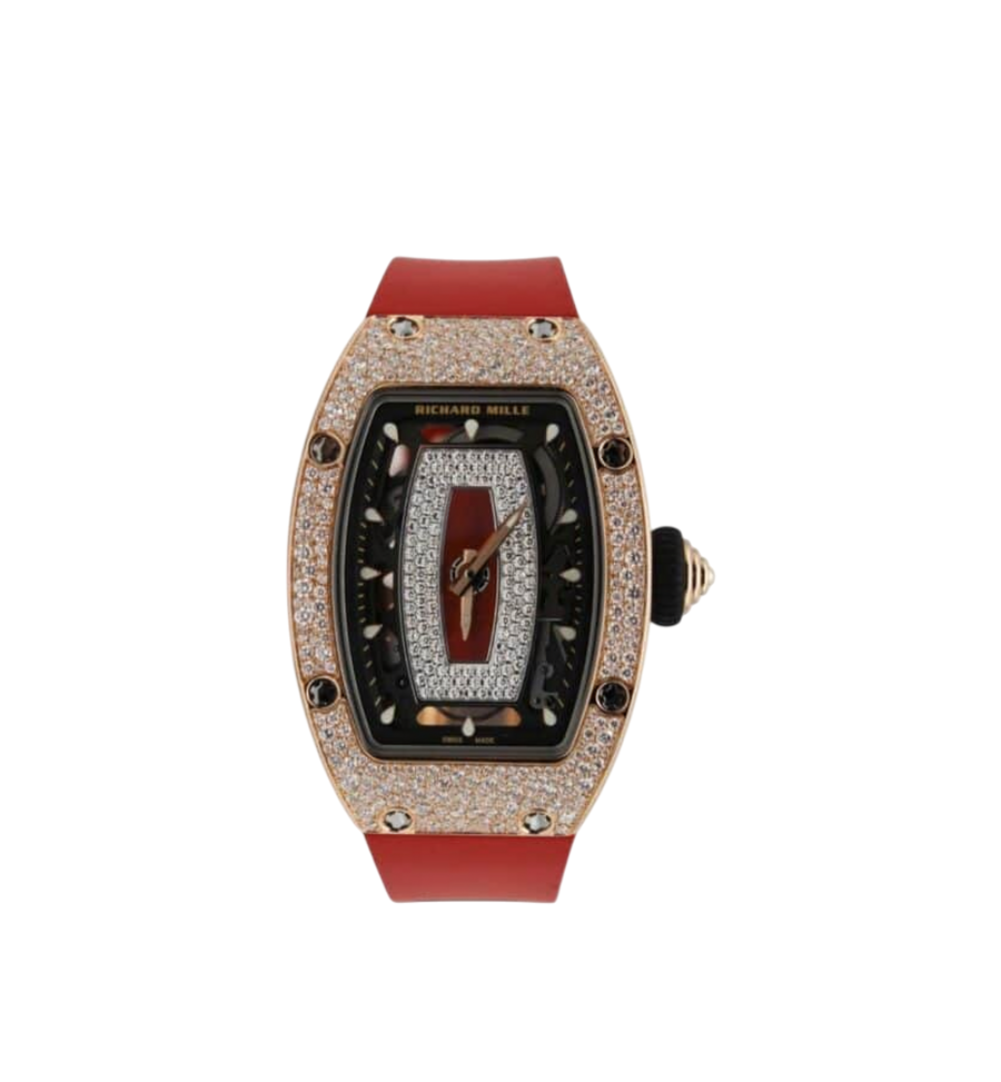 Richard Mille RM07-01 Rose Gold Snow Diamonds Red Lip