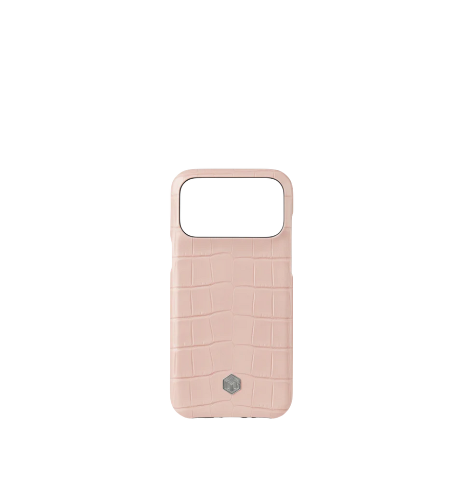 Marina De Golle Crocodile Leather Phone Case Light Pink 17 Pro Max