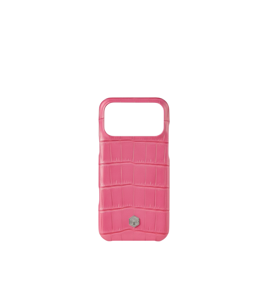 Marina De Golle Crocodile Leather Phone Case Rose 17 Pro Max