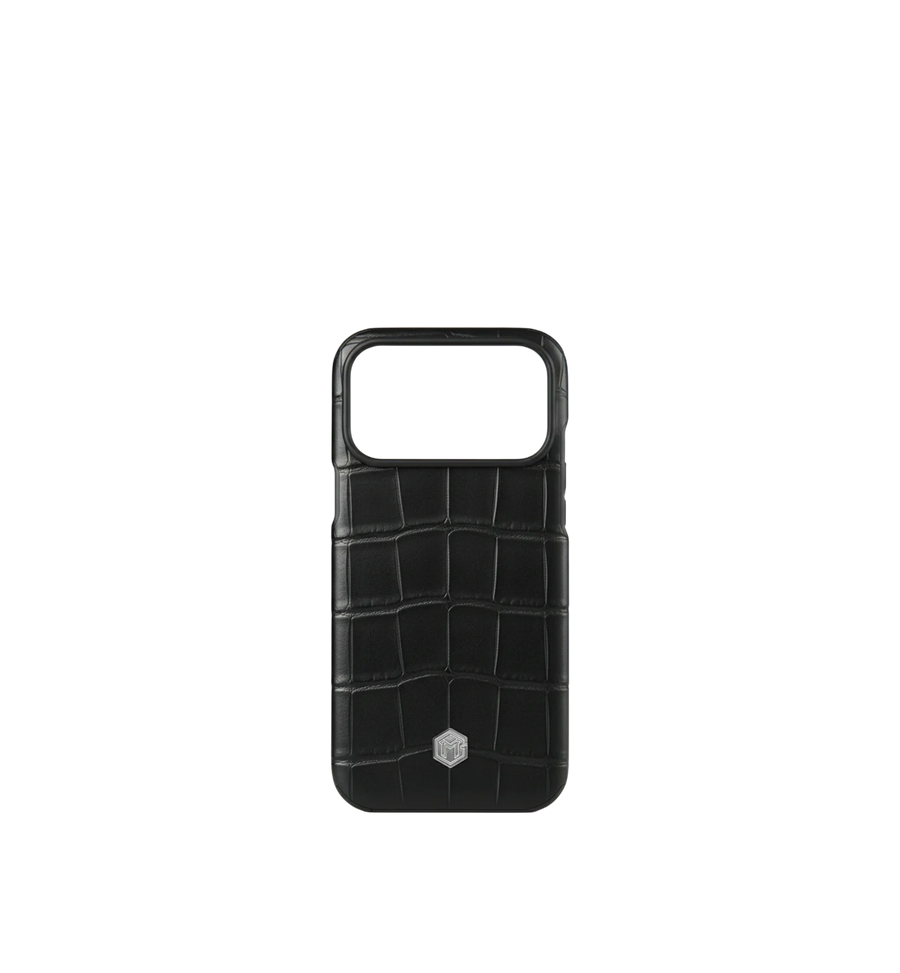 Marina De Golle Crocodile leather phone case Black Matte 17 Pro Max