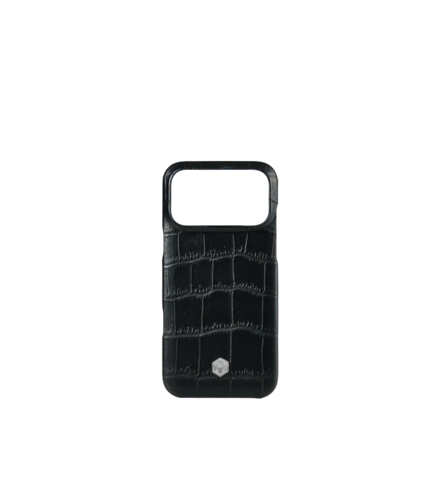 Marina De Golle Crocodile Leather Phone Case Black 17 Pro Max