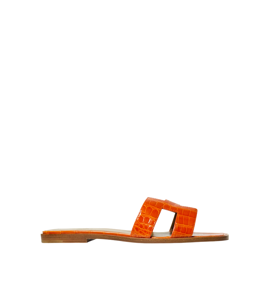 Hermès Oran Alligator Mules Sanguine