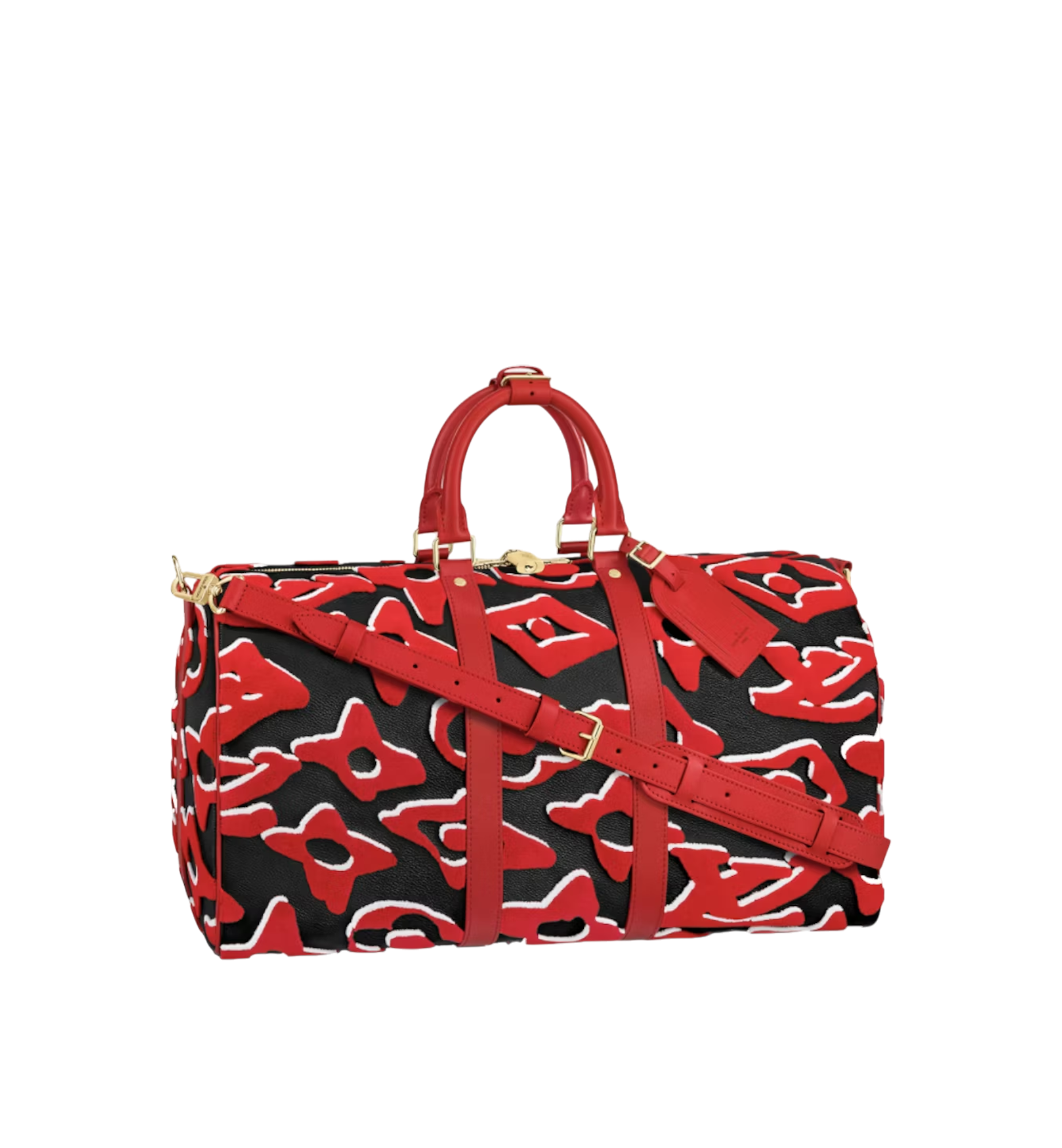 LOUIS VUITTON x URS FISCHER SPECIAL EDITION KEEPALL MONOGRAM RED