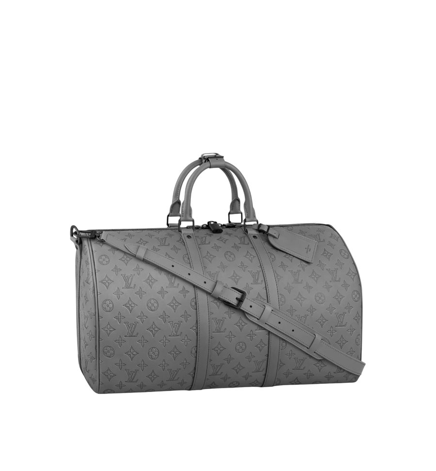 Louis Vuitton Keepall Bandoulière 50B Bag Anthracite Grey