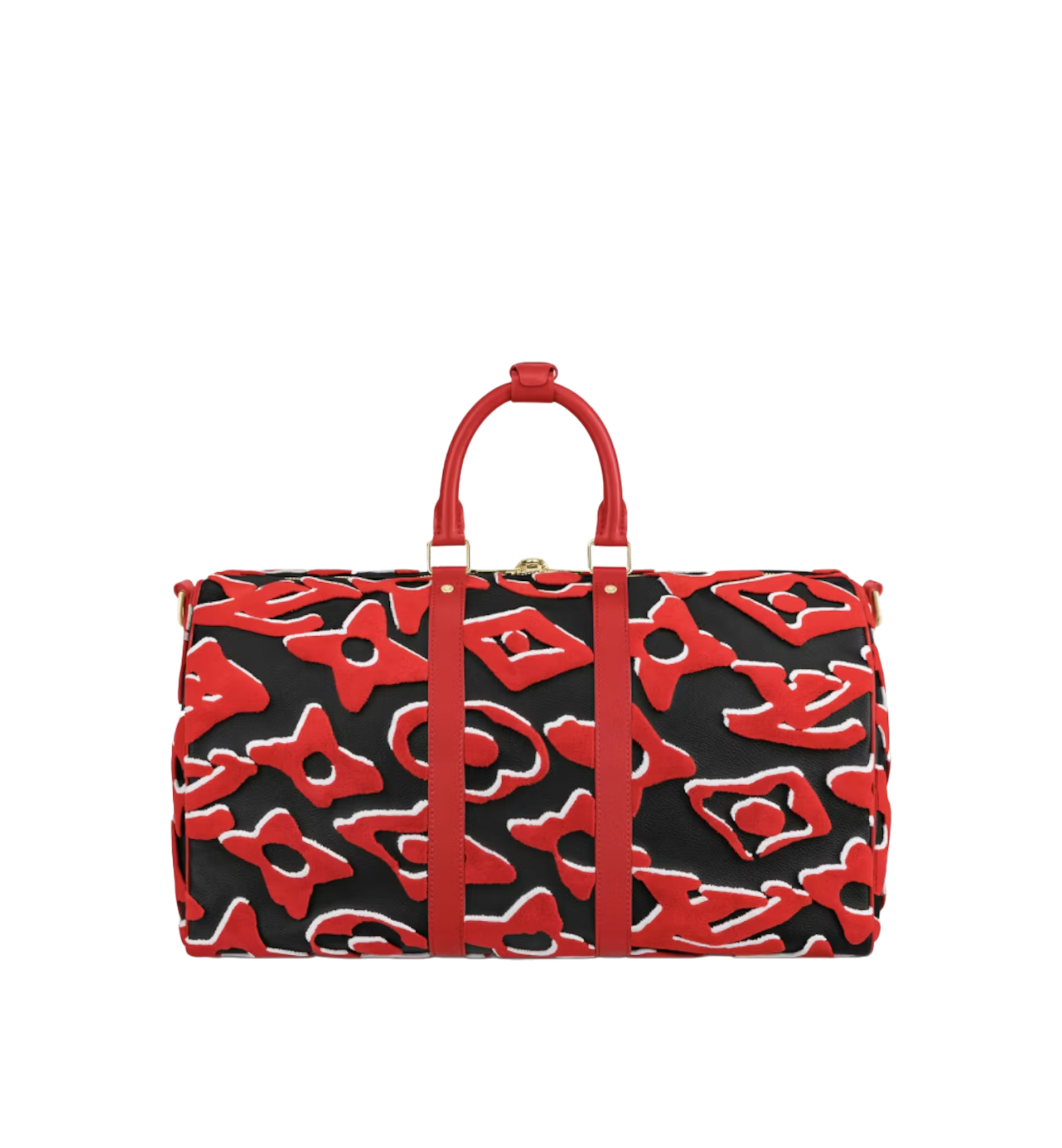 LOUIS VUITTON x URS FISCHER SPECIAL EDITION KEEPALL MONOGRAM RED