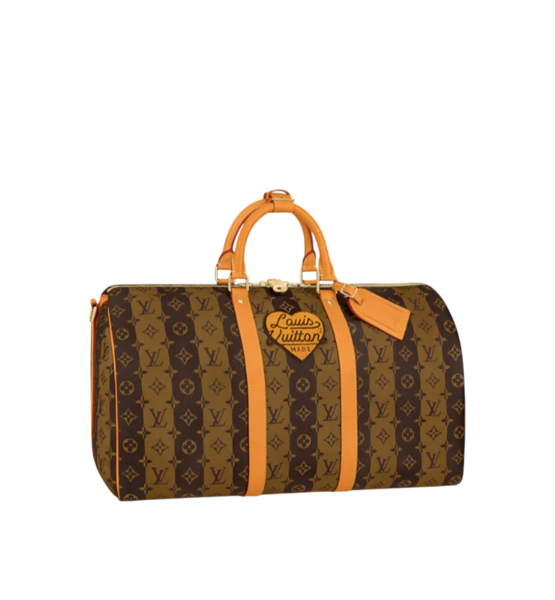 LOUIS VUITTON KEEPALL 50 BAND. MONOGRAM STRIPES BROWN