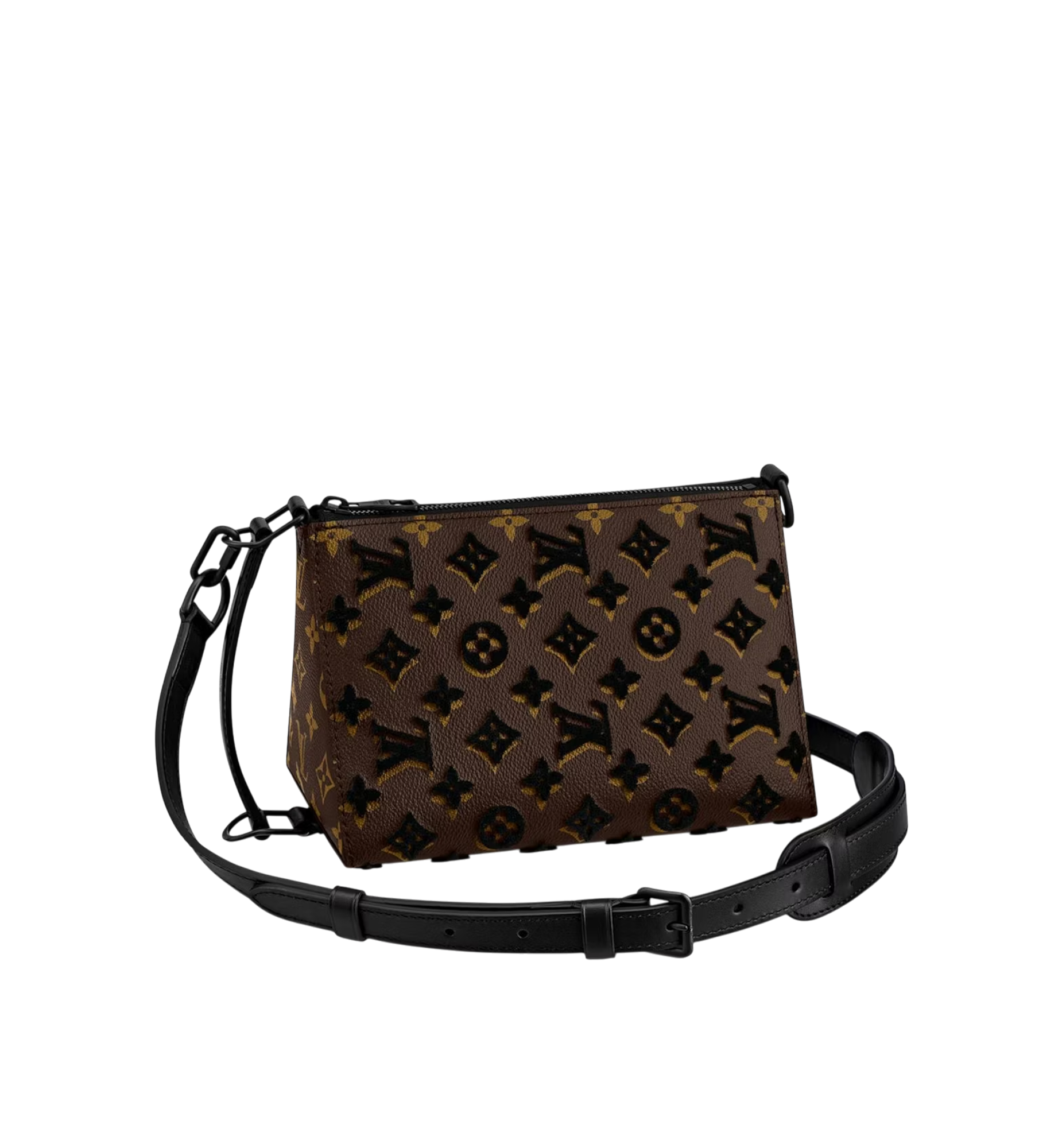 LOUIS VUITTON MONOGRAM TUFFETAGE TRIANGLE MESSENGER BLACK