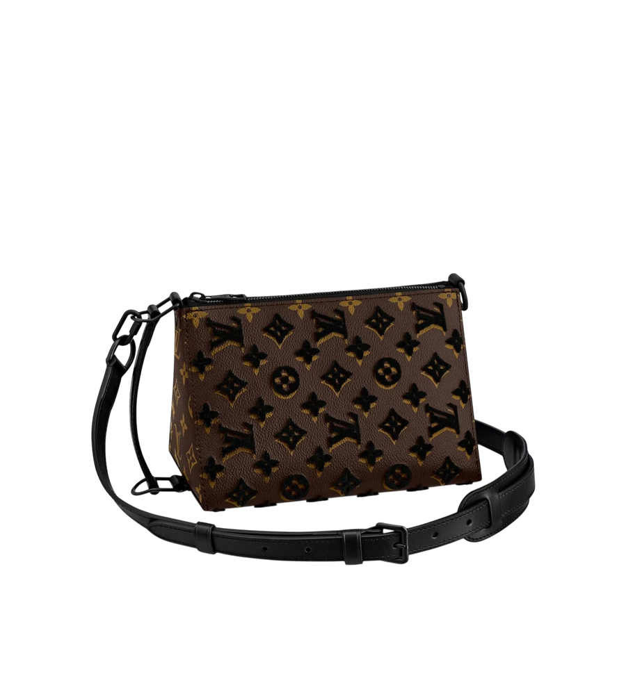 LOUIS VUITTON MONOGRAM TUFFETAGE TRIANGLE MESSENGER BLACK