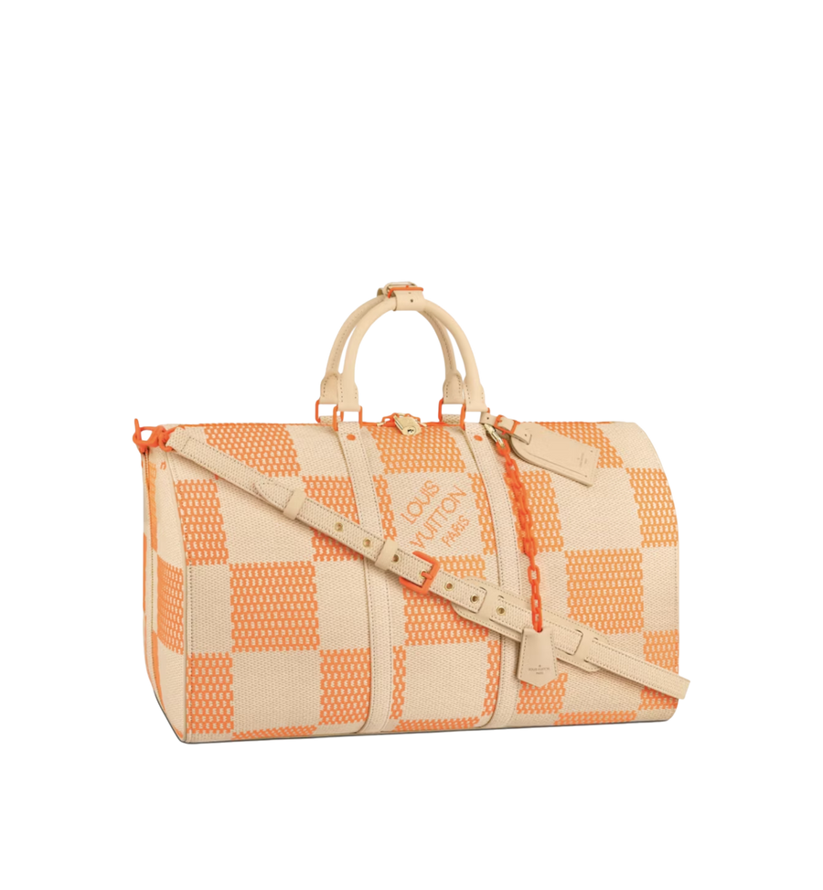 Louis Vuitton Keepall 50 Bandoulière Raphia Orange