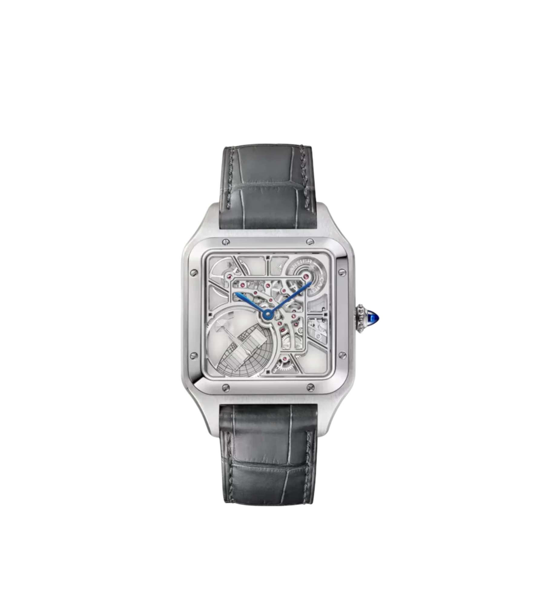 Santos-Dumont Skeleton Watch with Micro-Rotor Ref. WHSA0032 - Large