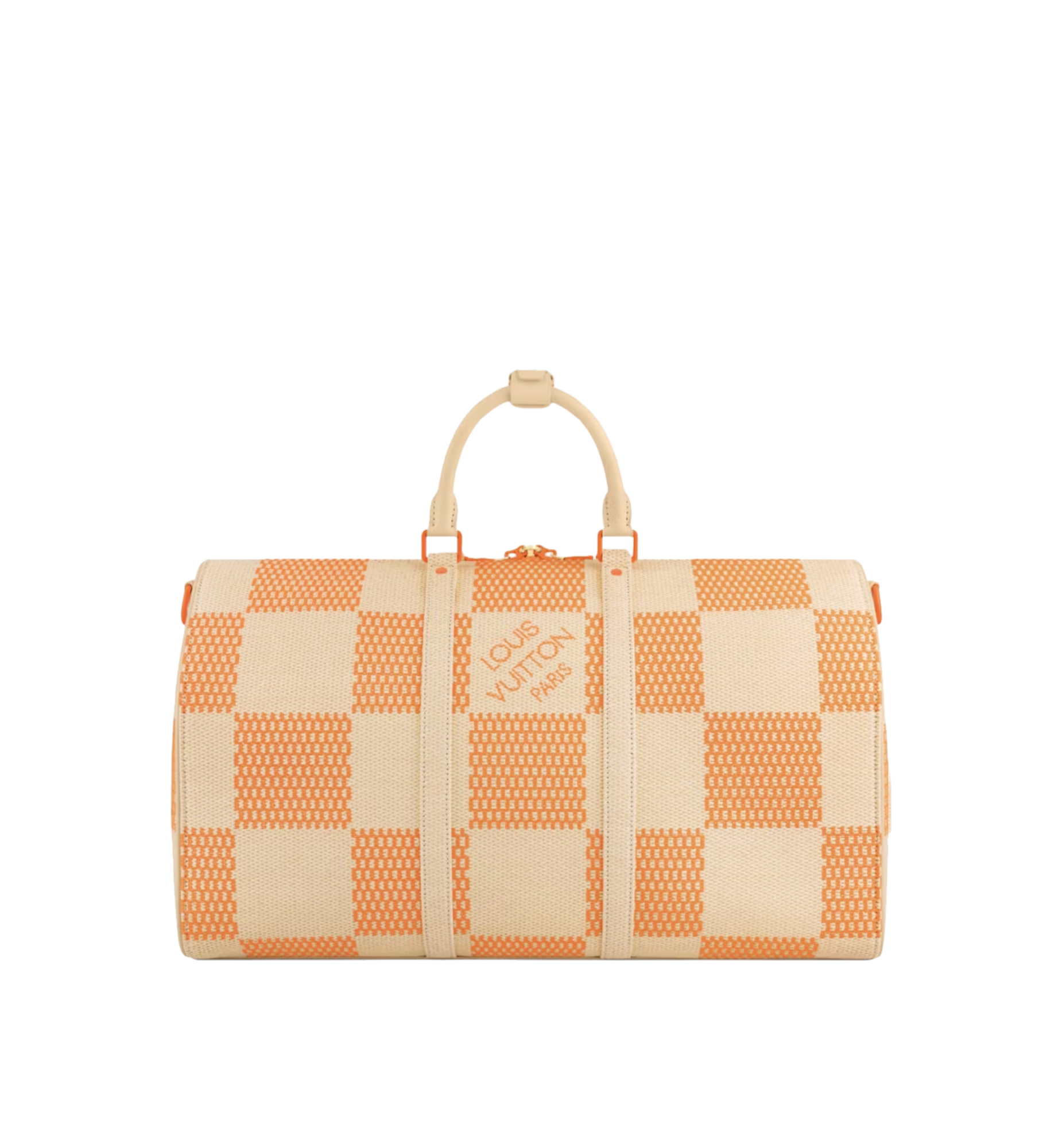 LOUIS VUITTON KEEPALL 50 BAND. RAPHIA ORANGE