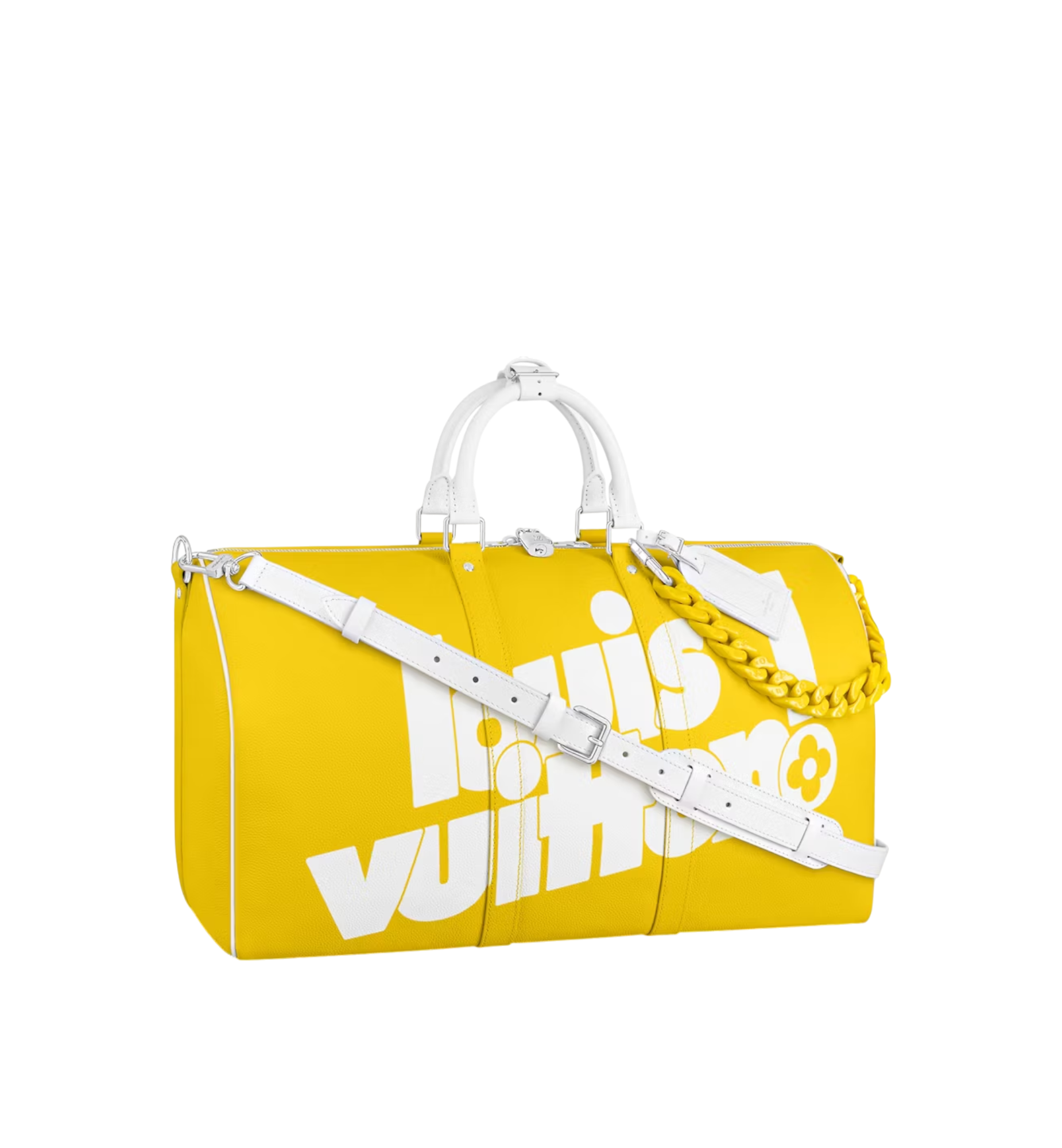 LOUIS VUITTON VIRGIL ABLOH KEEPALL YELLOW COWHIDE