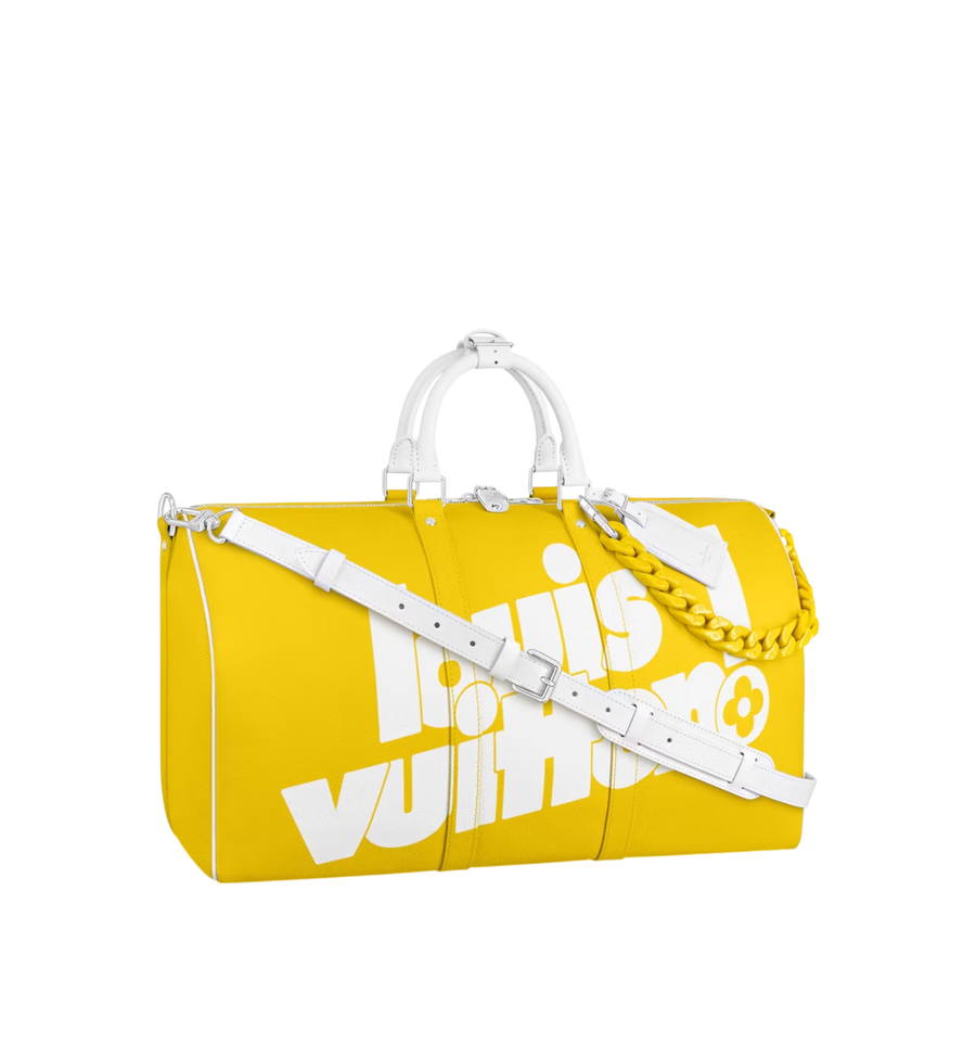 Louis Vuitton Virgil Abloh Keepall Yellow Cowhide