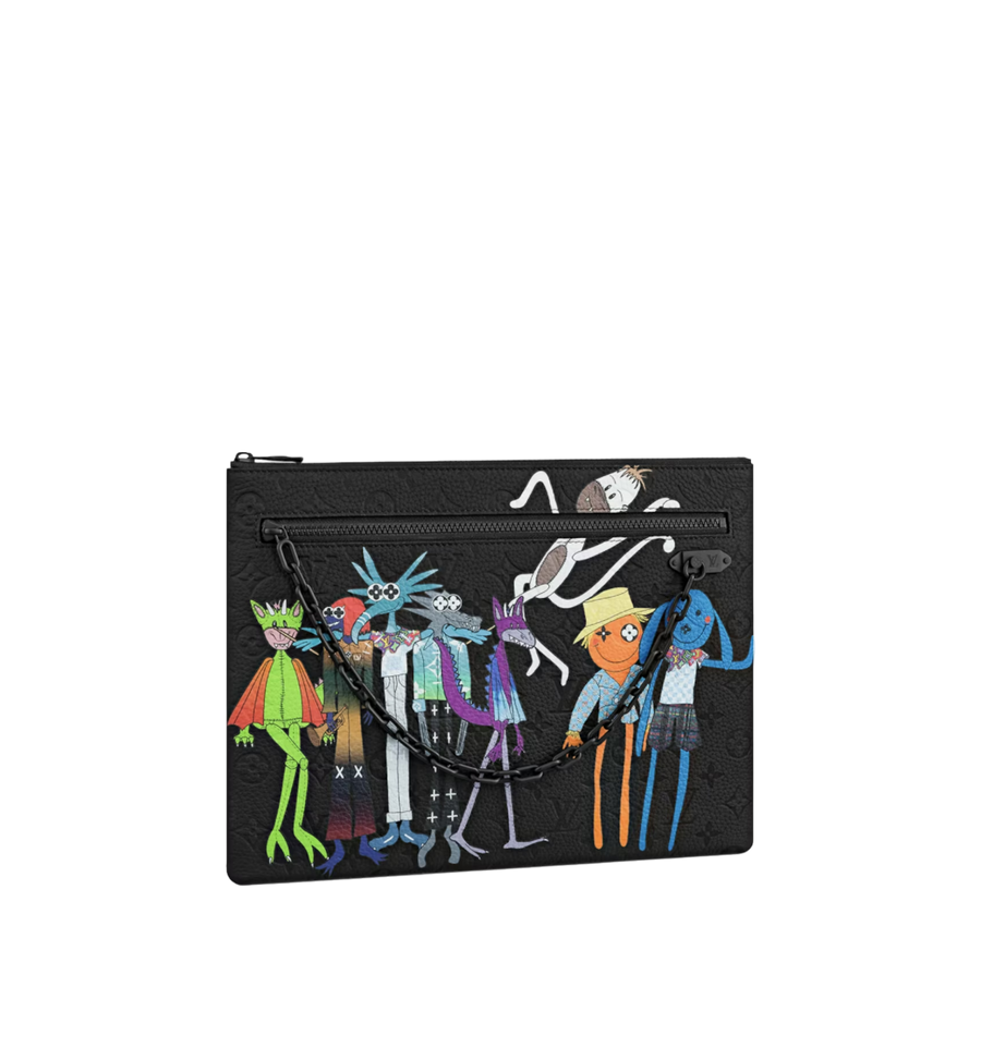 Louis Vuitton Friends A4 Pouch Printed Monogram Taurillon Leather