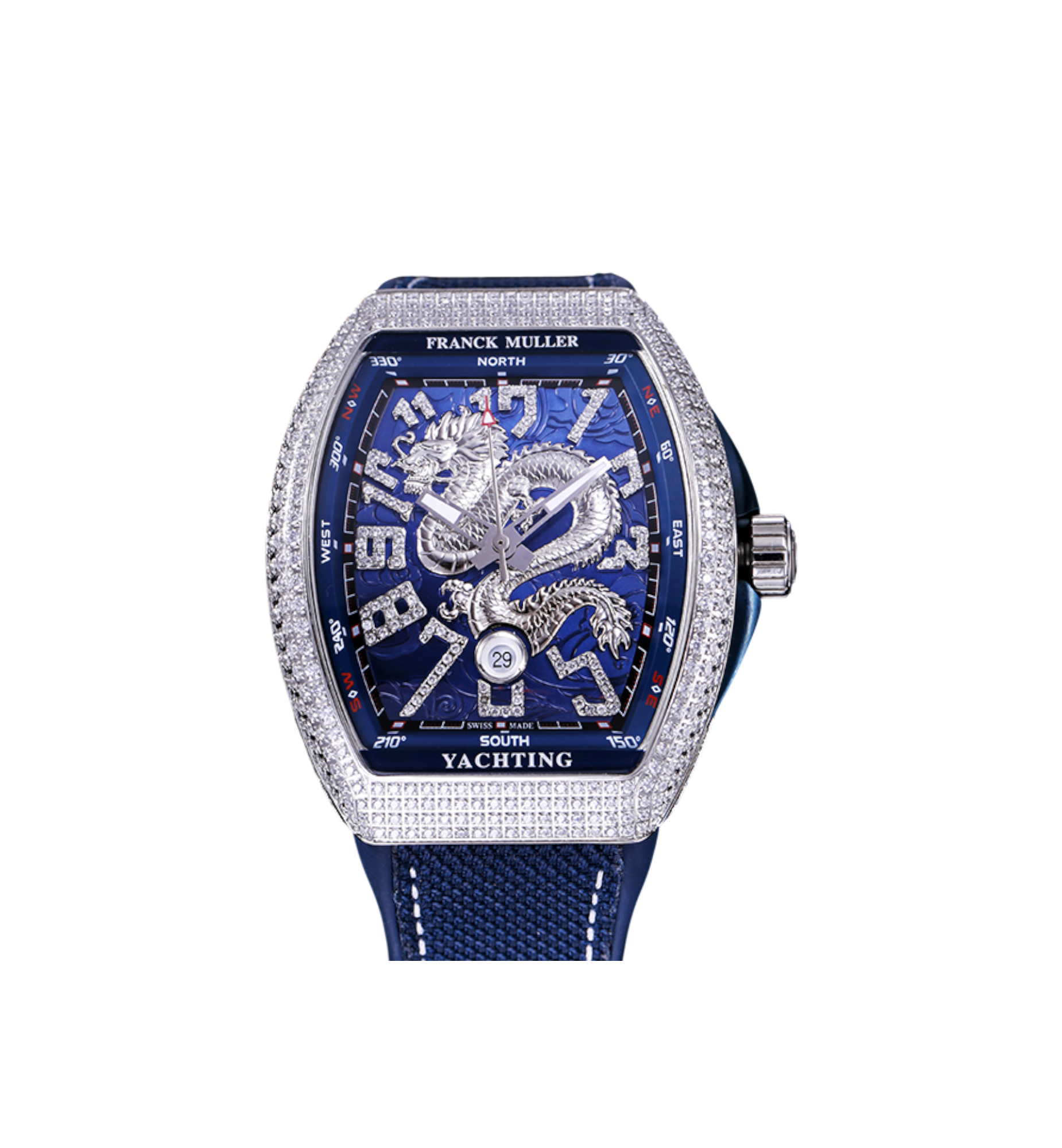 Franck Muller Vanguard BLUE Dragon King Limited Edition Diamond Automatic V45 SC DT AC BL N 184/188