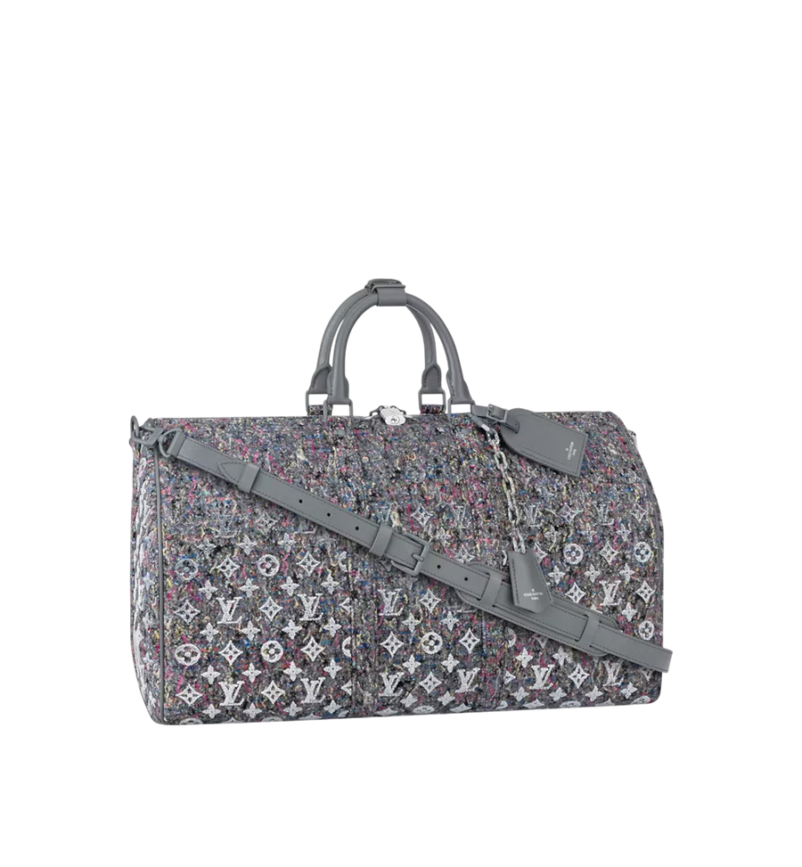 Louis Vuitton Keepall 50 Felt Monogram Grey Silver